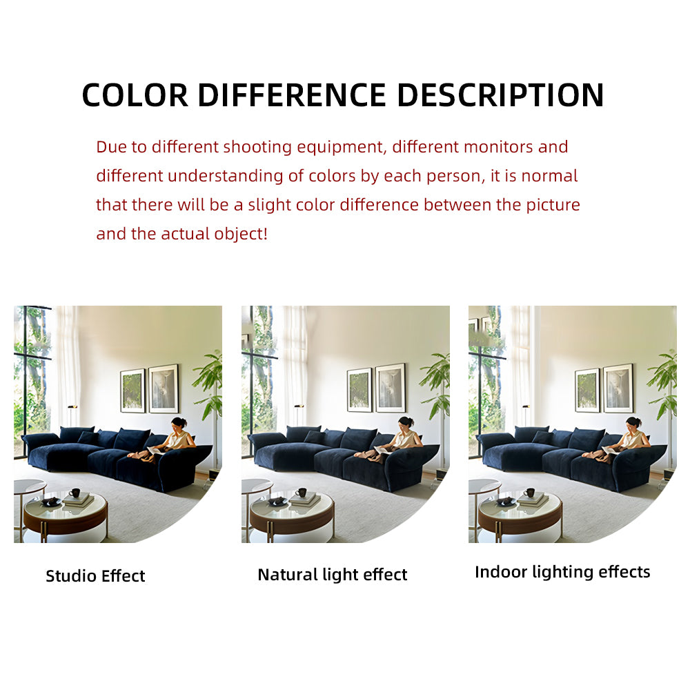 Italian-Style Petal Curved Sofa with Adjustable Backrest