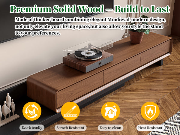 Extendable TV Stand with 3 Drawers and Open Shelf