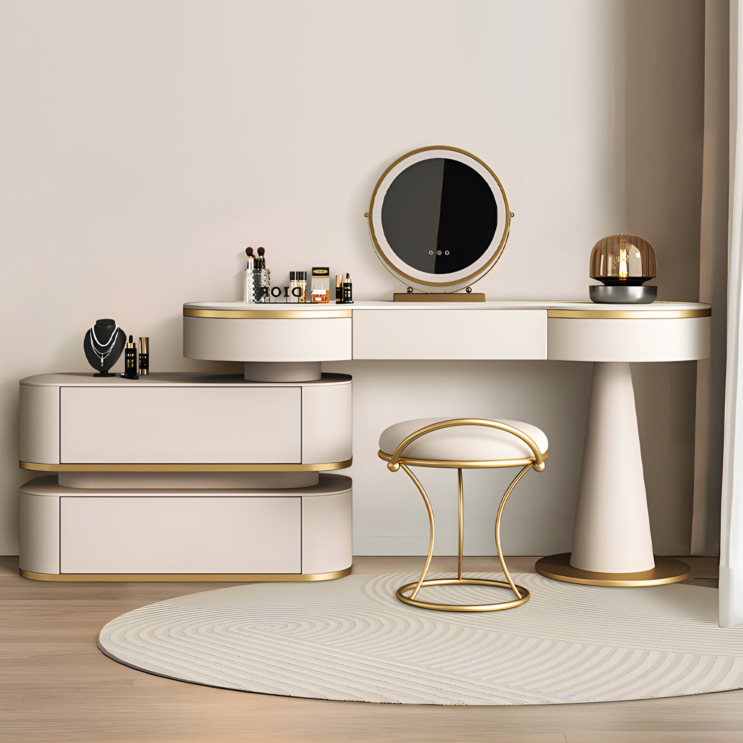 Makeup Vanity Desk with Removable Sub-Drawers