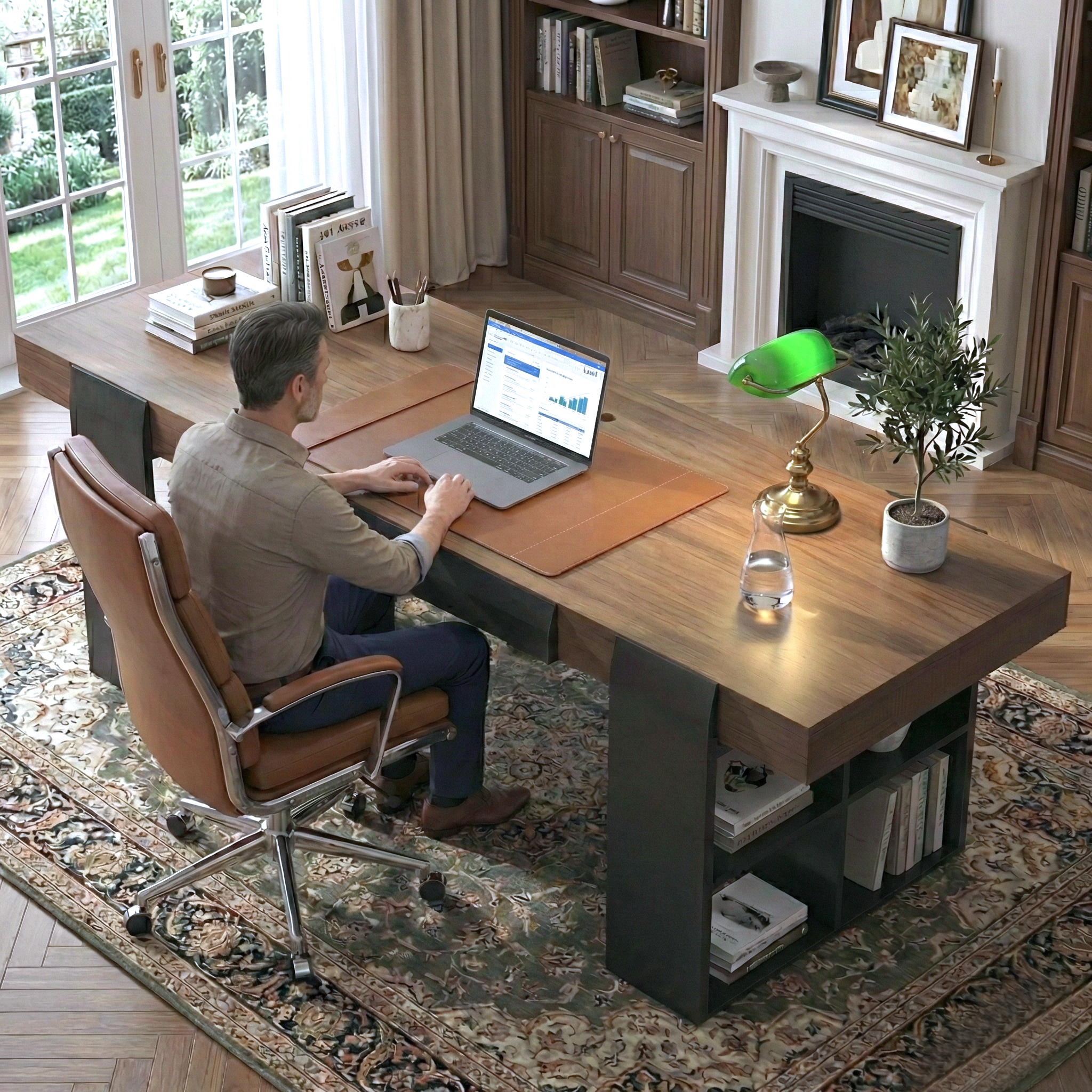 Modern Walnut Writing Desk