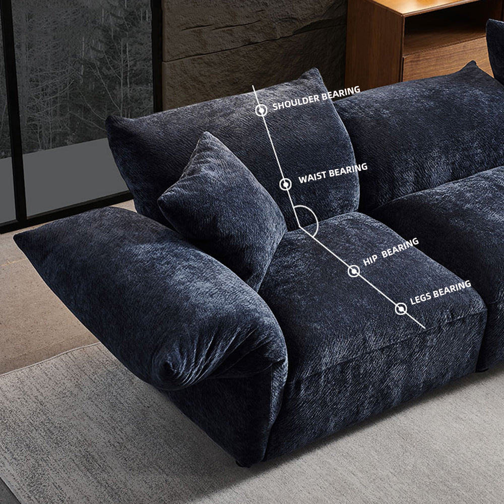 Italian-Style Petal Curved Sofa with Adjustable Backrest
