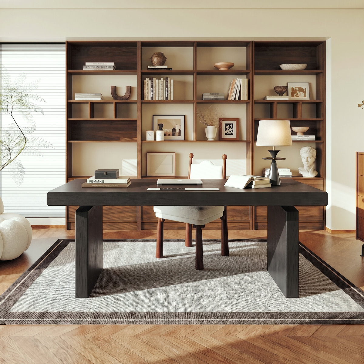 70.9" Electric Height-Adjustable Executive Desk with 4 Push-to-Open Drawers and Built-In Power Outlet - View 12