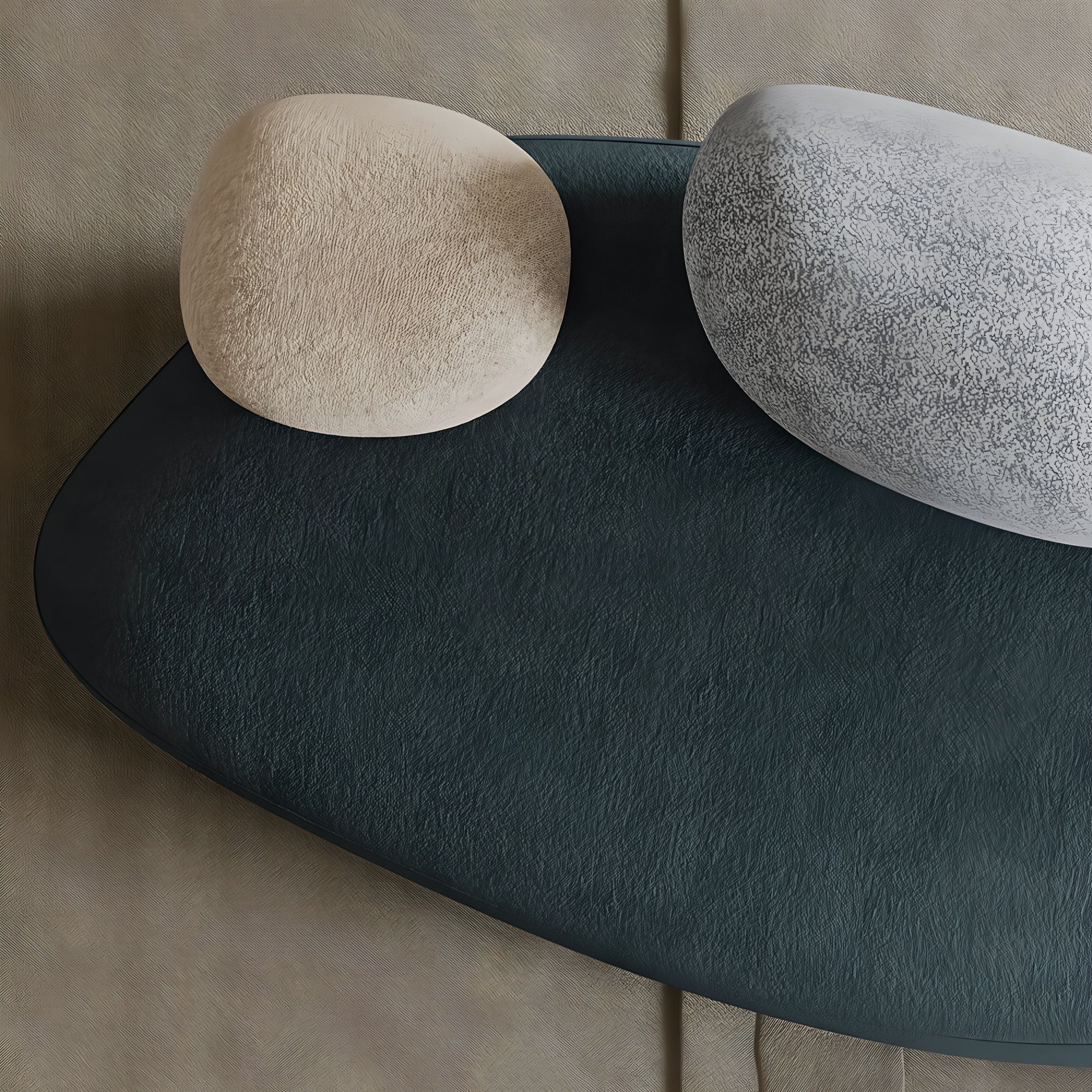Pebble Modular Sofa in Navy, Green, and Beige