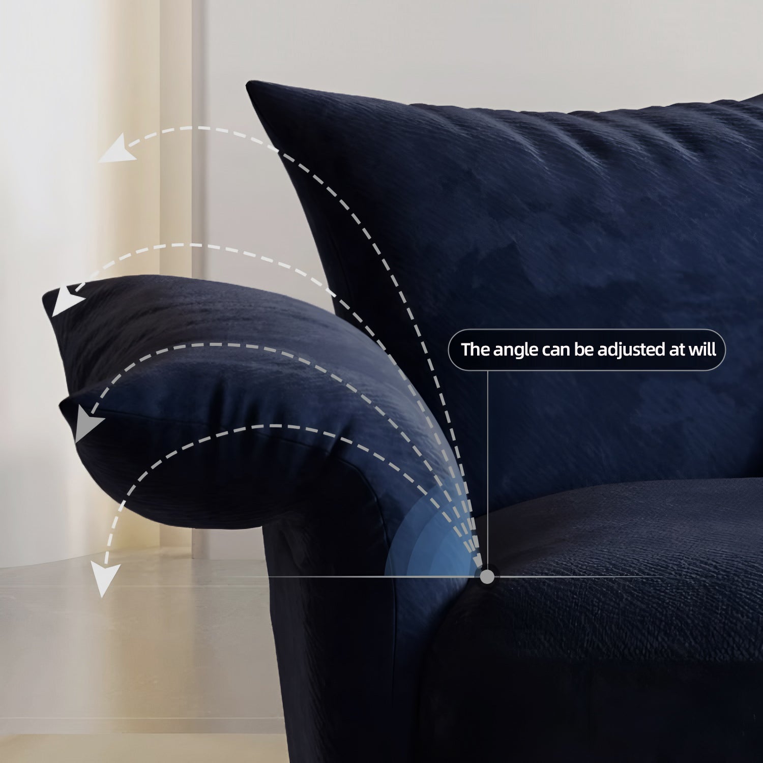 Italian-Style Petal Curved Sofa with Adjustable Backrest