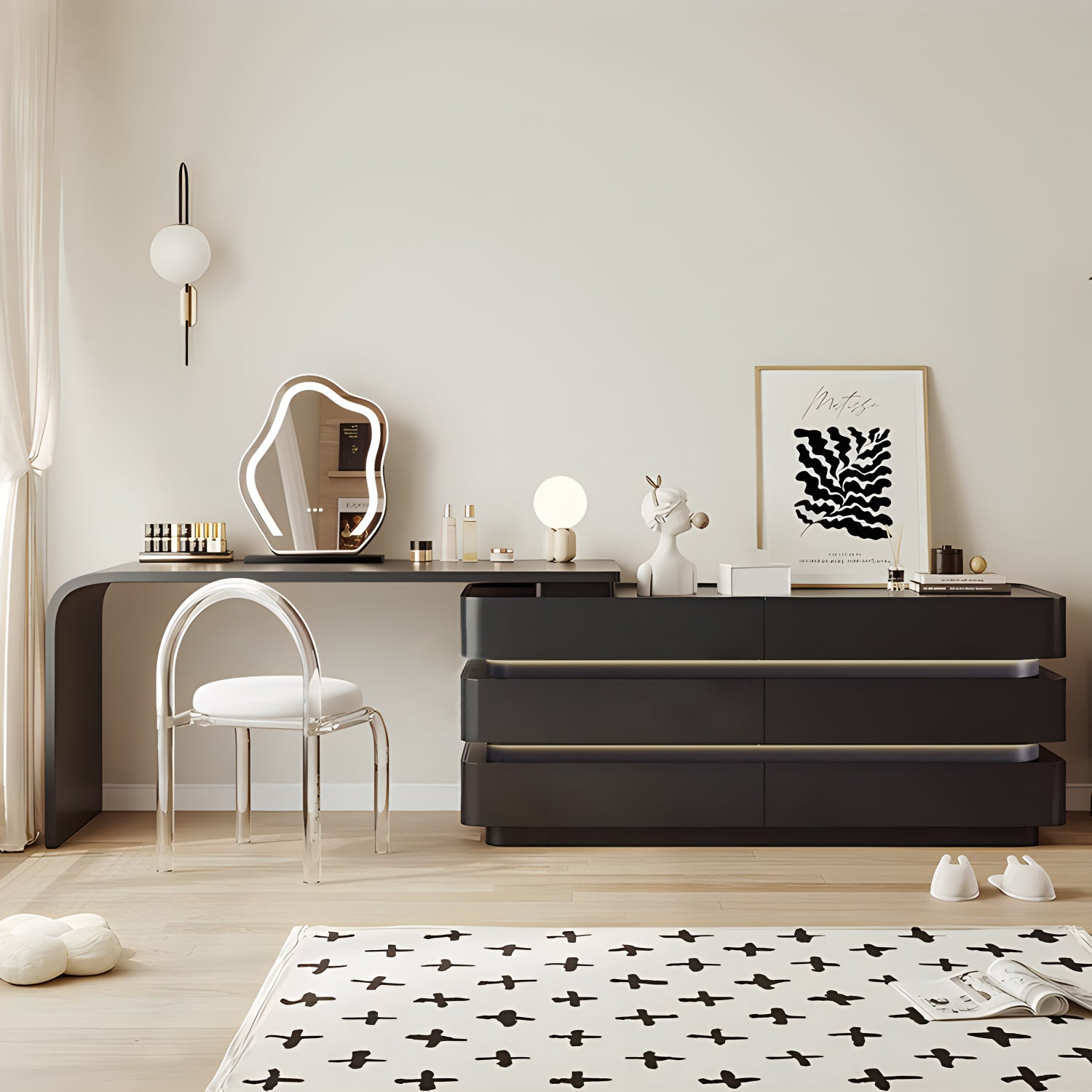 Modern Black Dressing Table