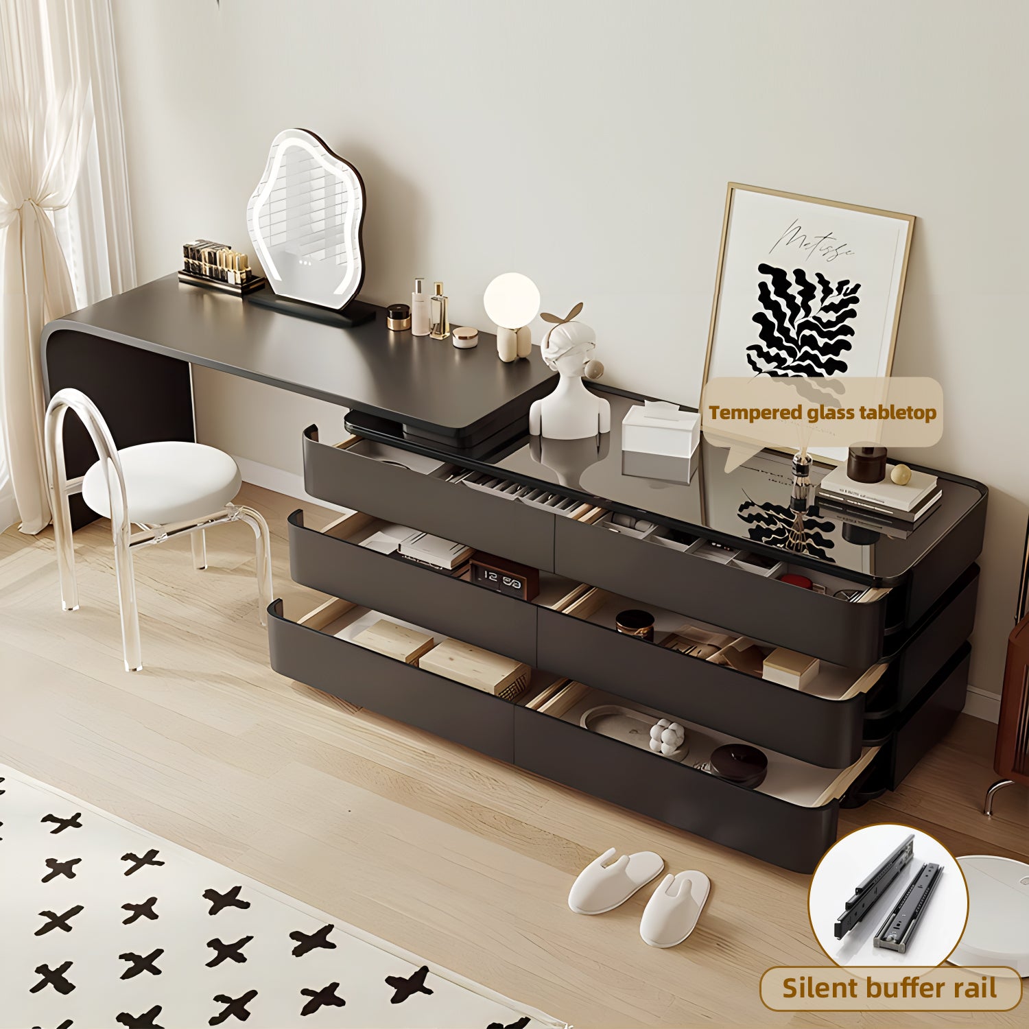 Modern Black Dressing Table