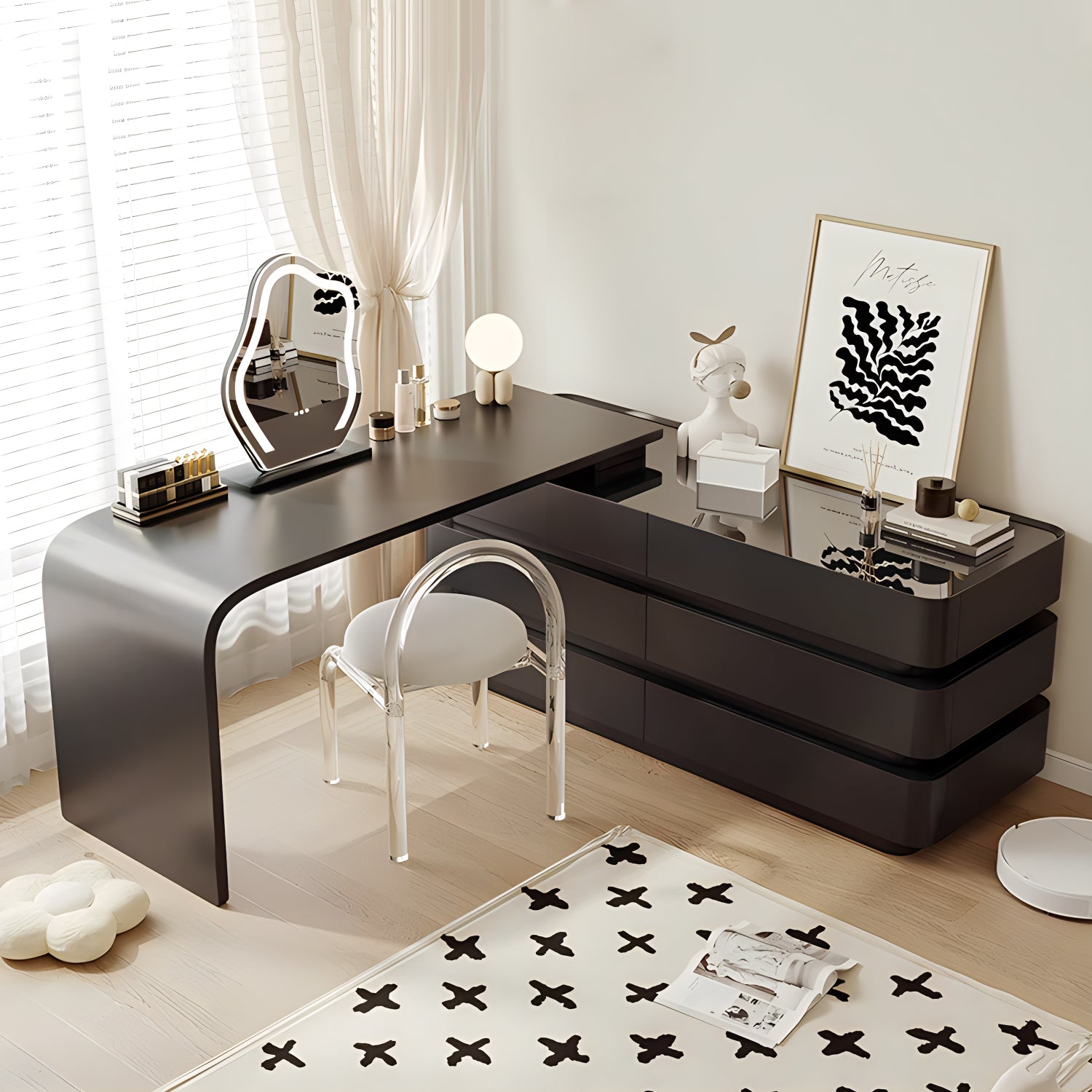 Modern Black Dressing Table