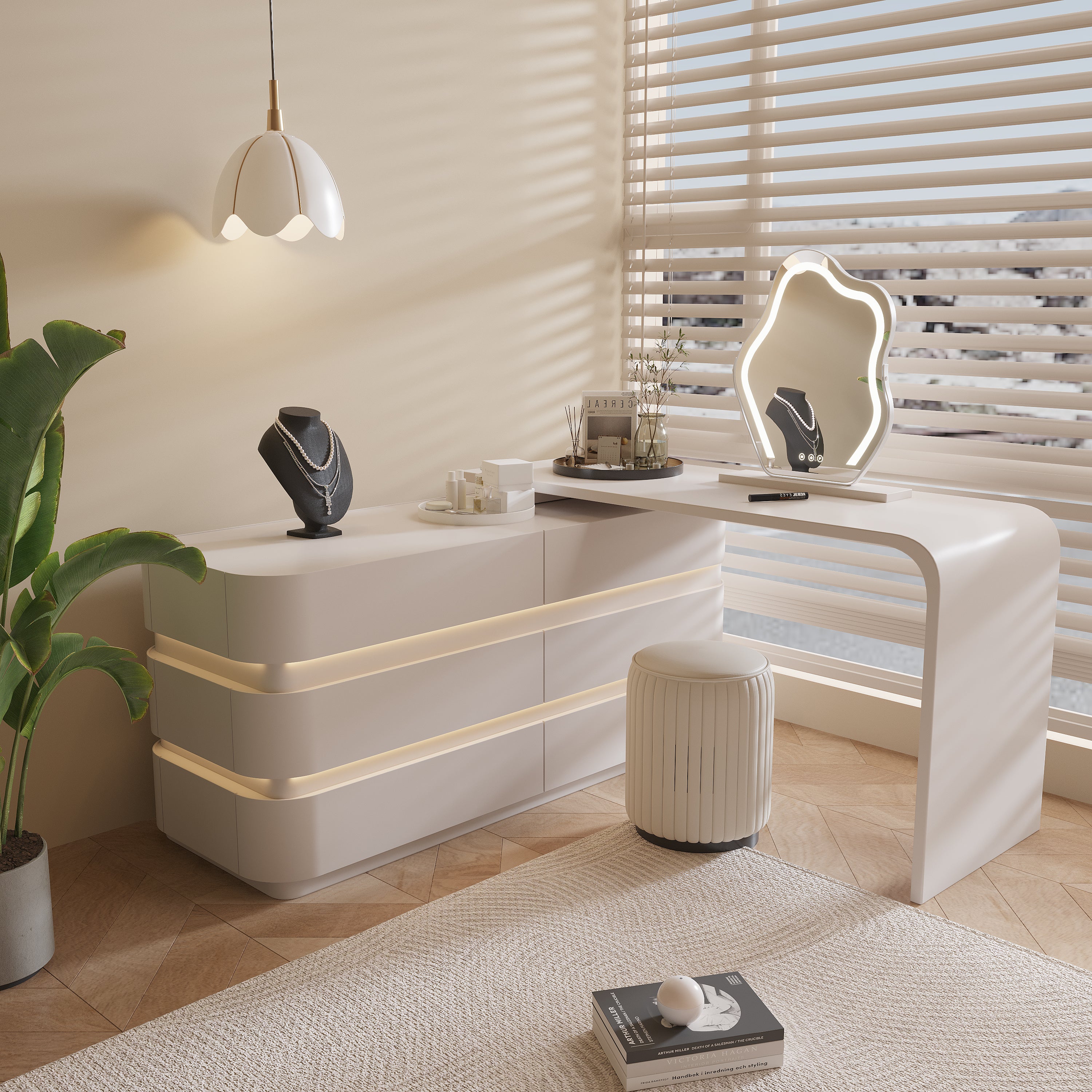 Modern Cream Dressing Table