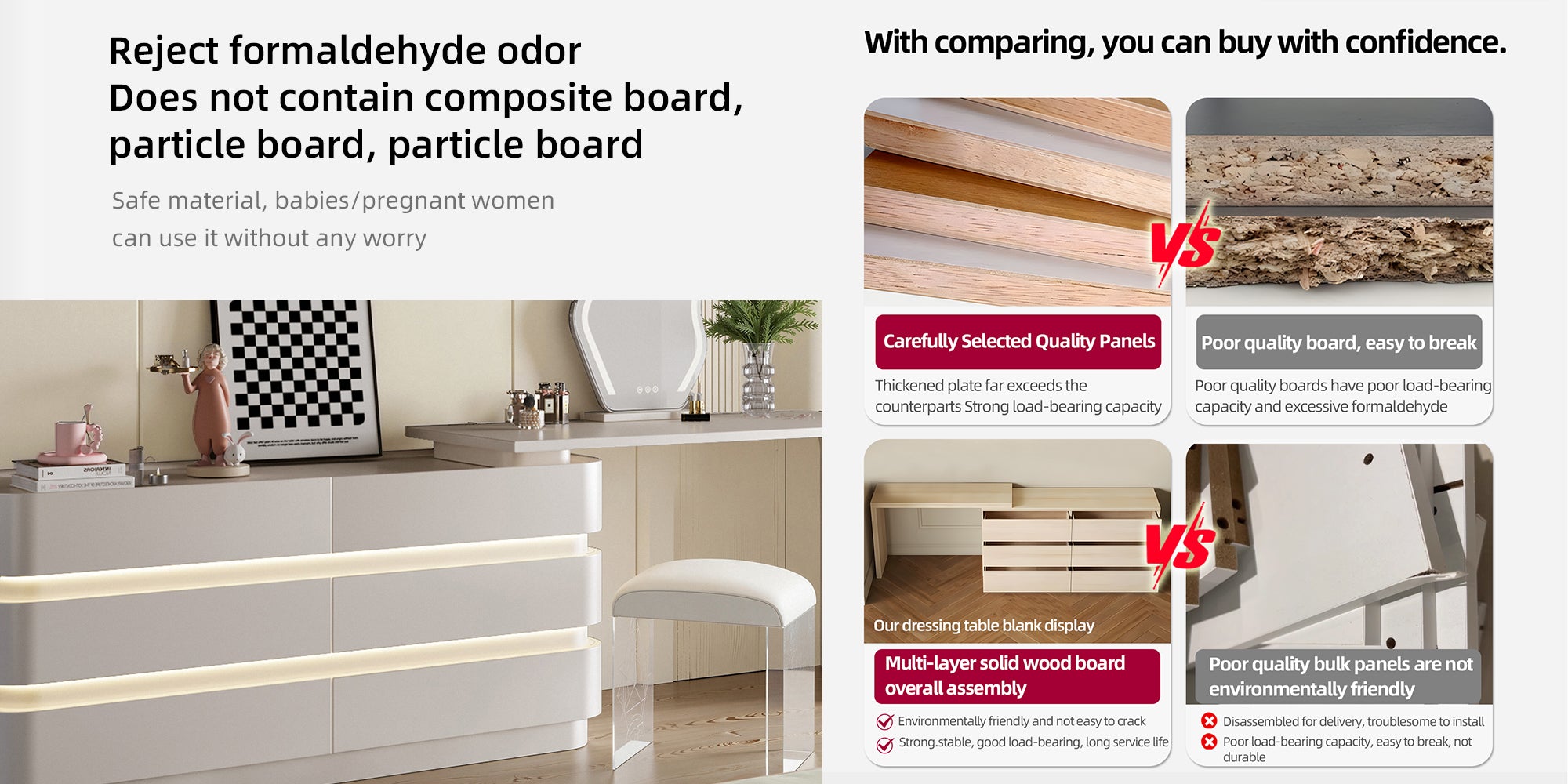 Modern Cream Dressing Table