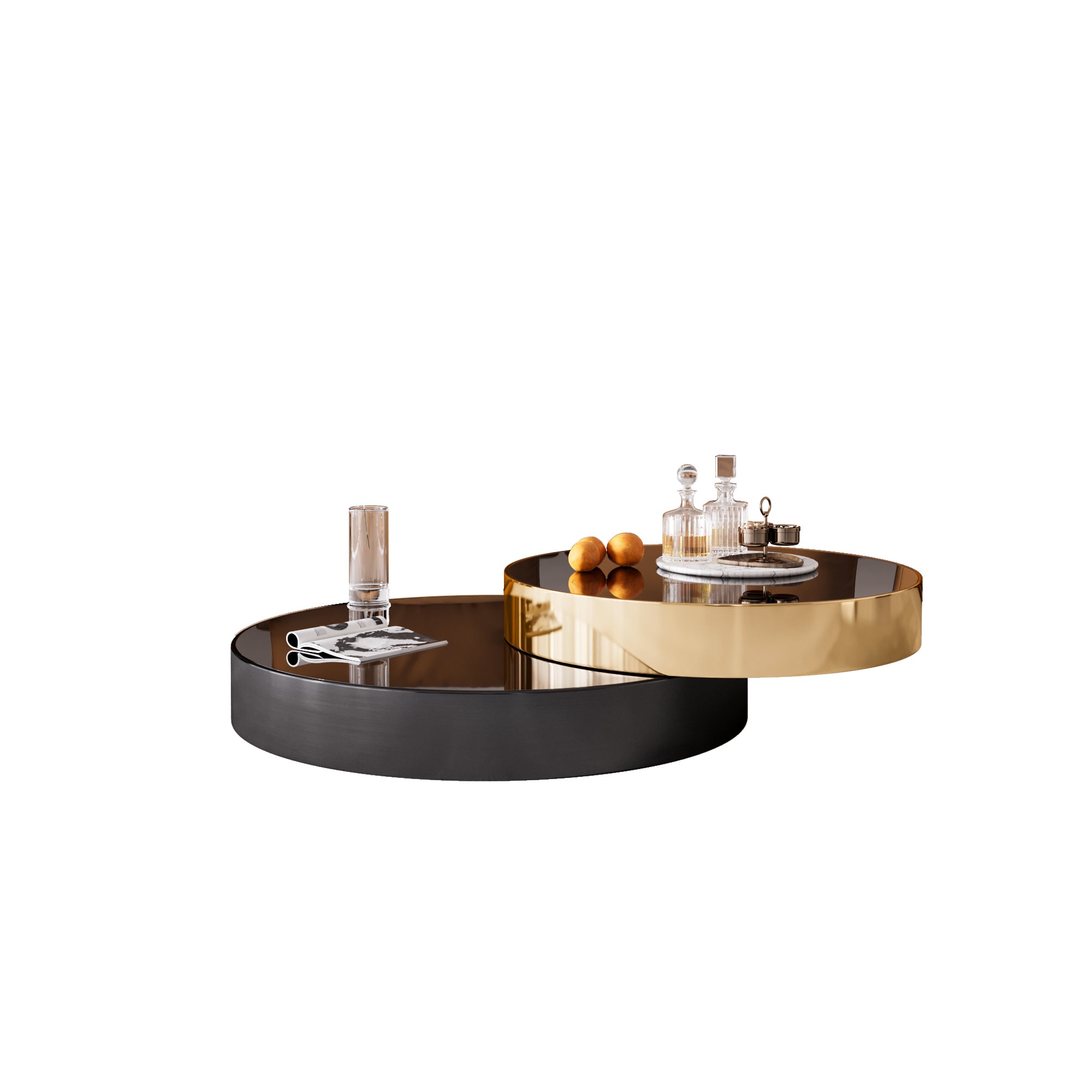 Glass Top Single Coffee Table with Stainless Steel Base