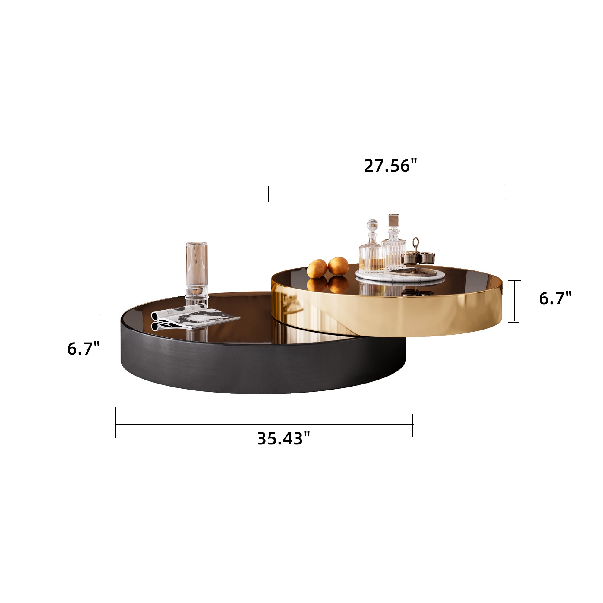Glass Top Single Coffee Table with Stainless Steel Base