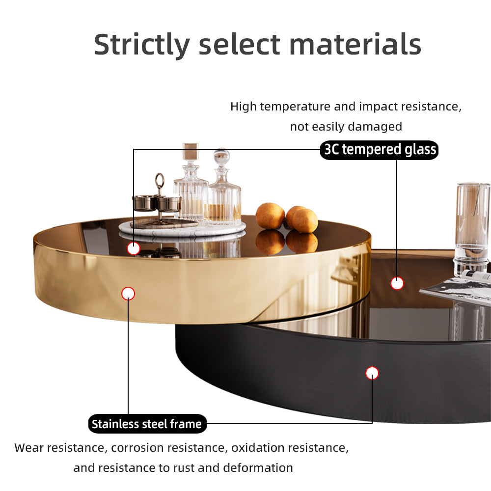 Glass Top Single Coffee Table with Stainless Steel Base