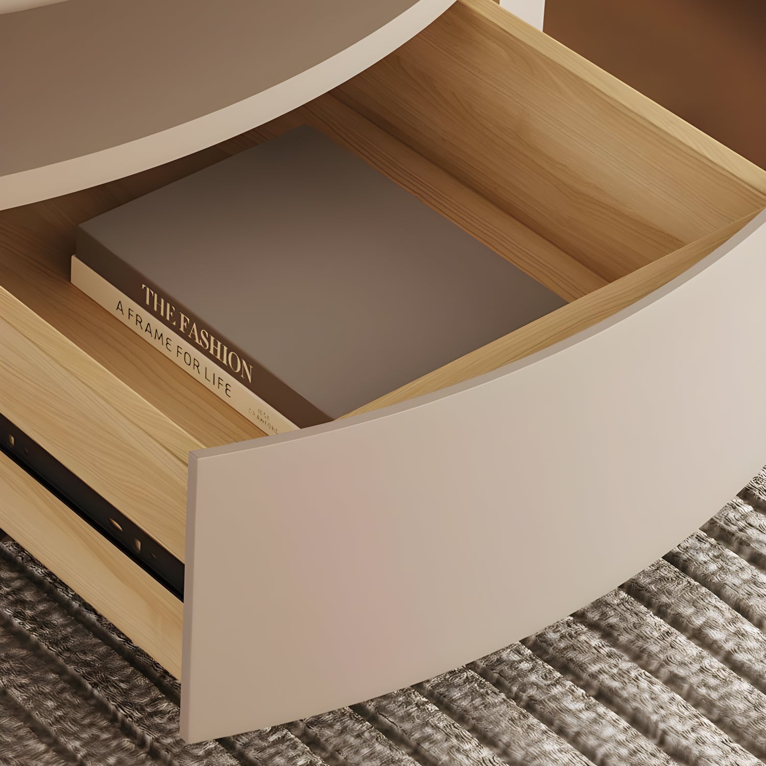 Modern Oval Coffee Table with Drawer