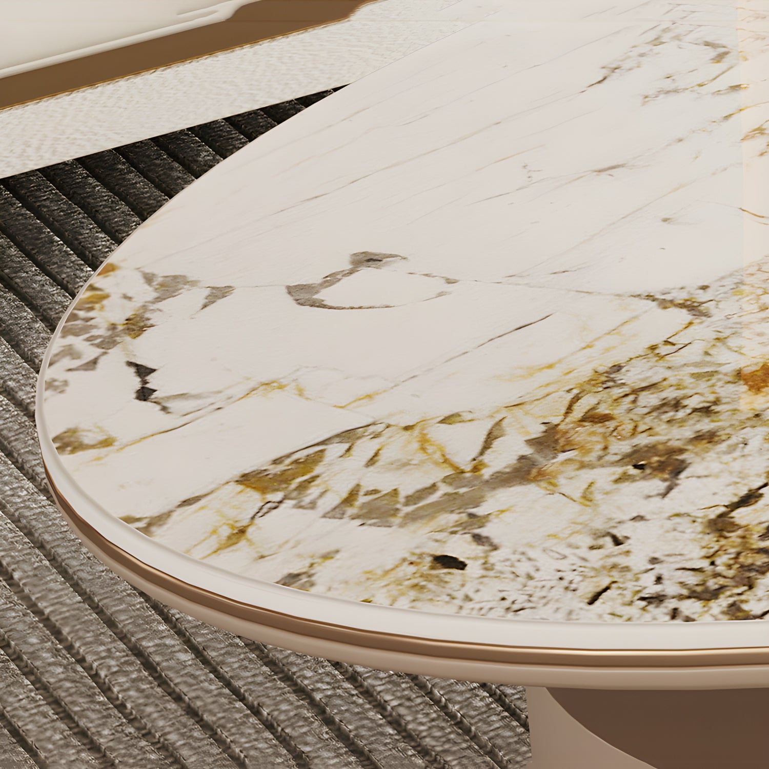 Modern Oval Coffee Table with Drawer