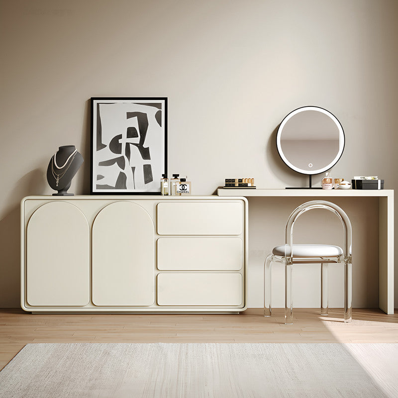 Modern Rotating Extendable Makeup Vanity with Storage - View 3