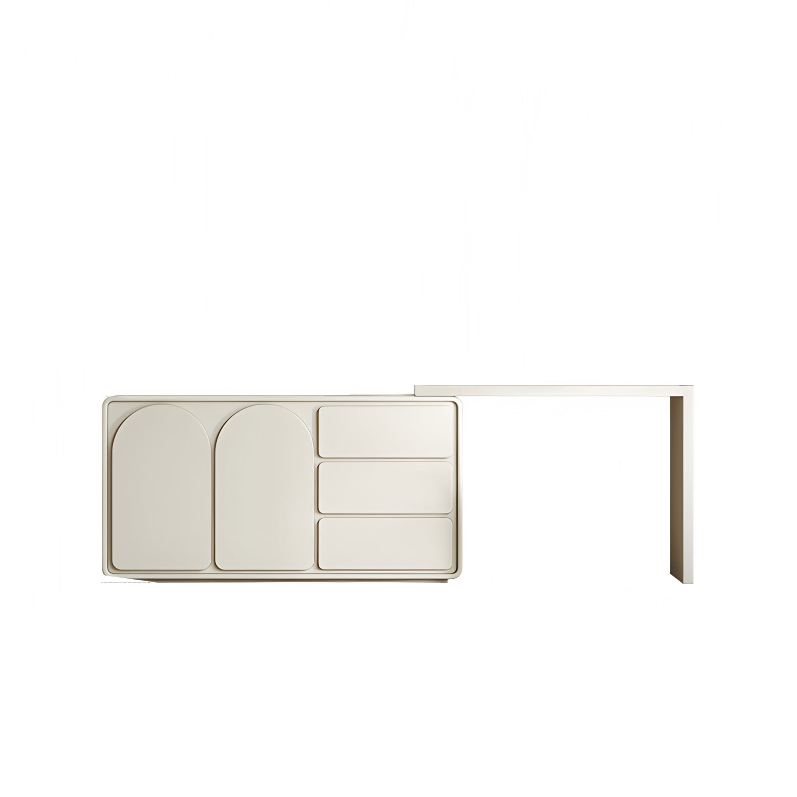 Modern Rotating Extendable Makeup Vanity with Storage - View 4