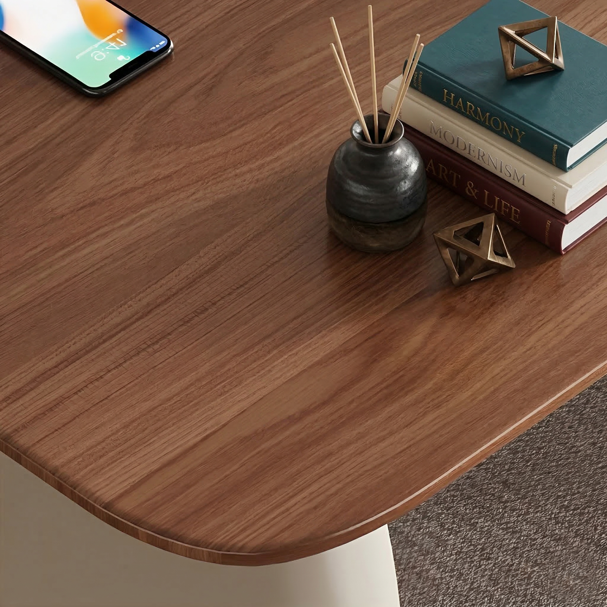 Modern Wooden Desk with Built-In Storage