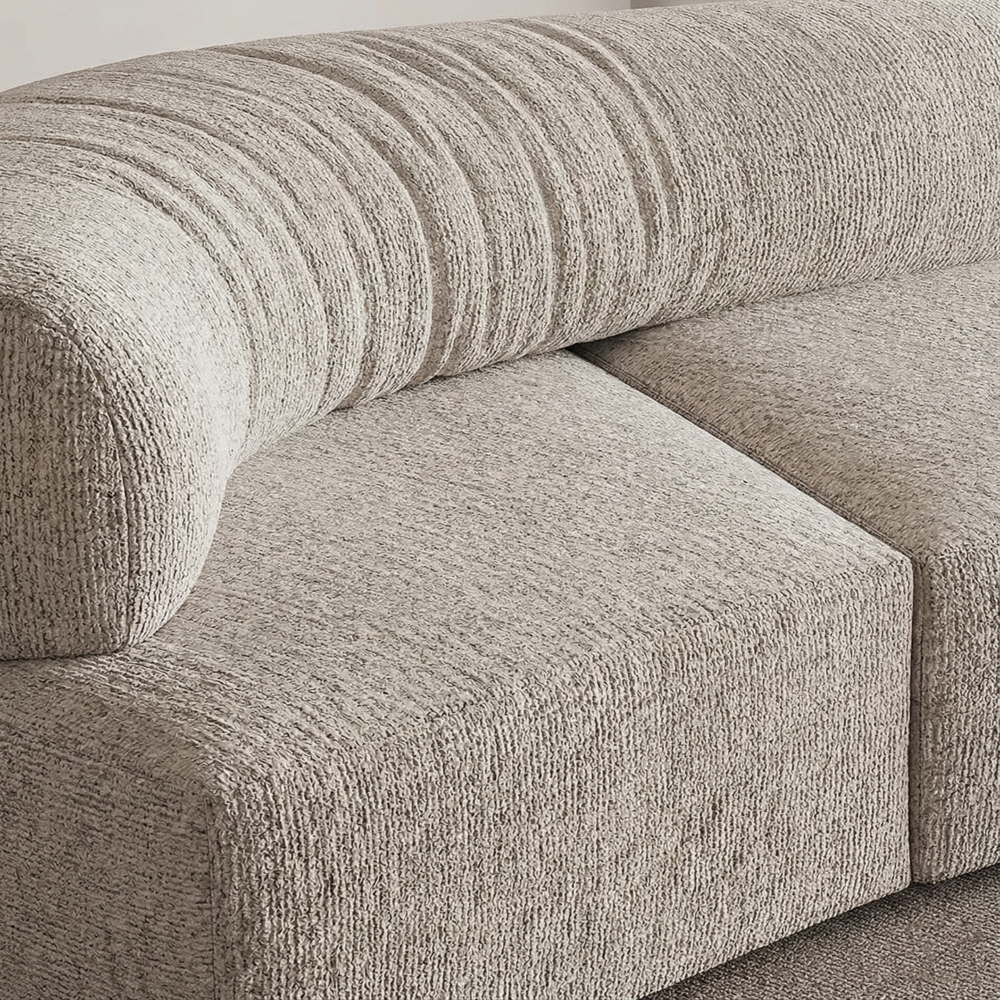 170" Curved Modular L-Shaped Chenille Sectional Sofa with Removable Backrest - View 2