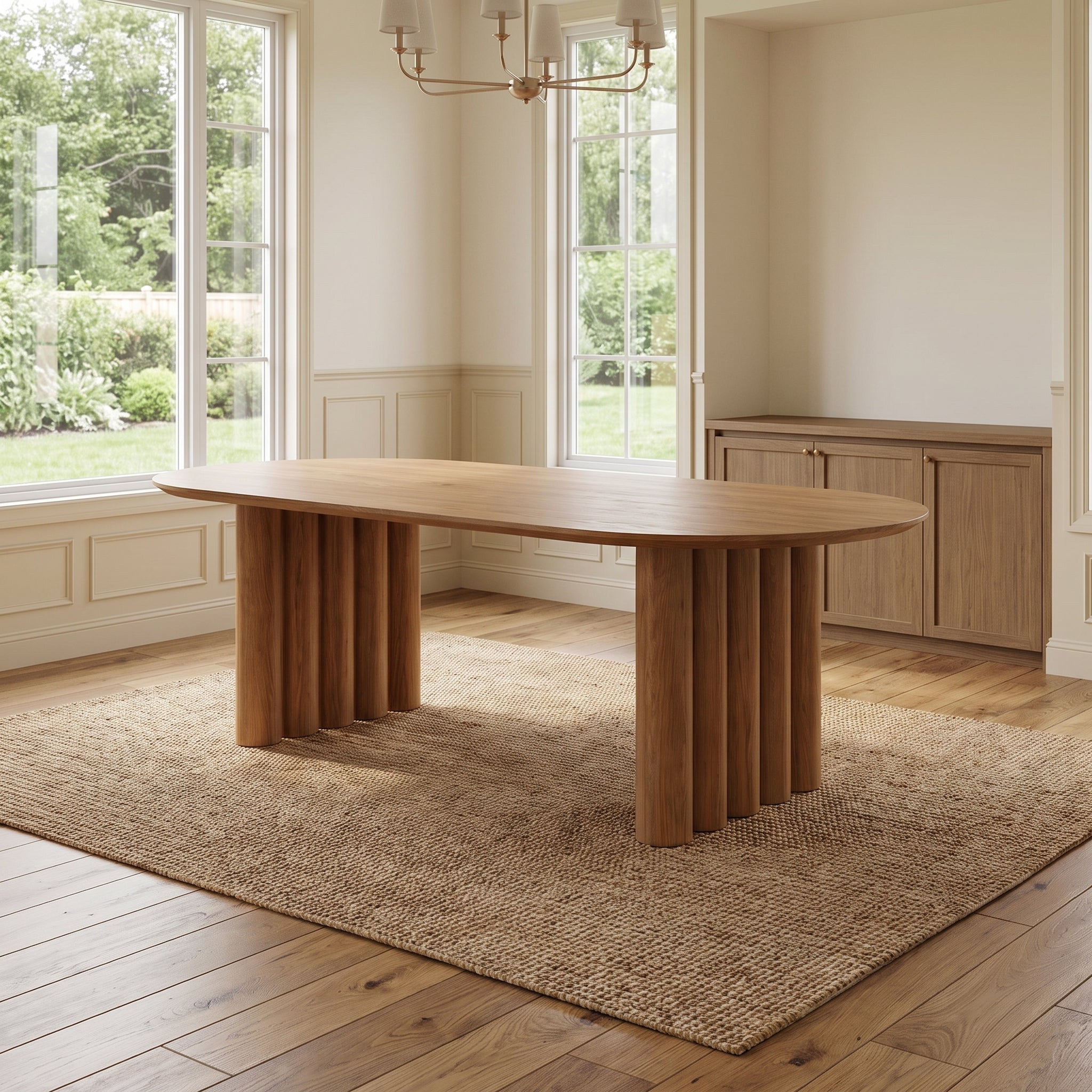 DT-004 table only in a bright dining room without chairs or tabletop decor