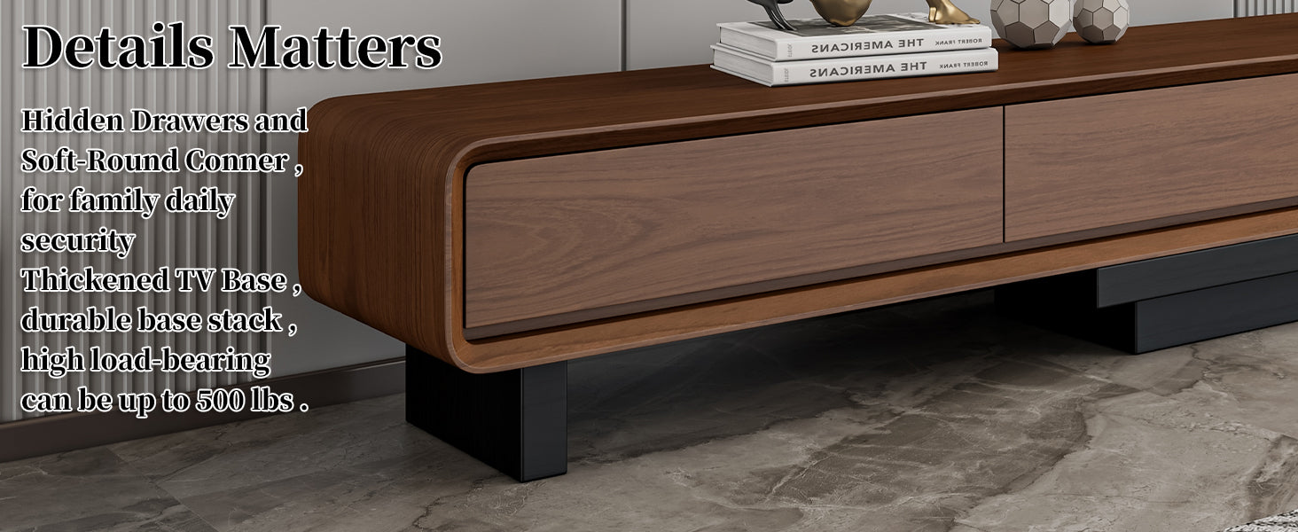 Extendable TV Stand with 3 Drawers and Open Shelf
