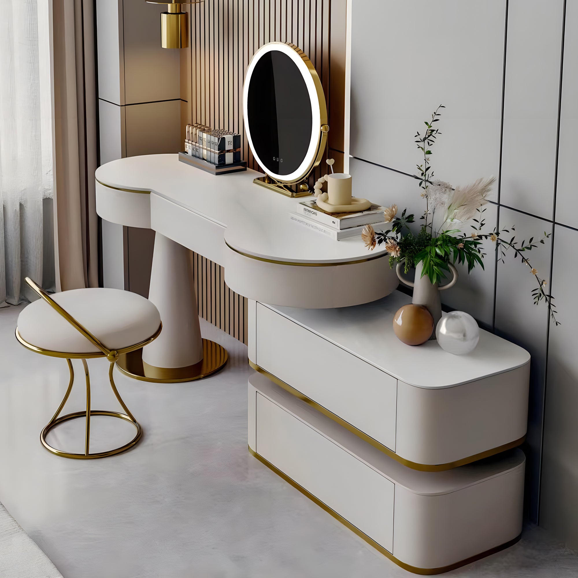 Makeup Vanity Desk with Removable Sub-Drawers