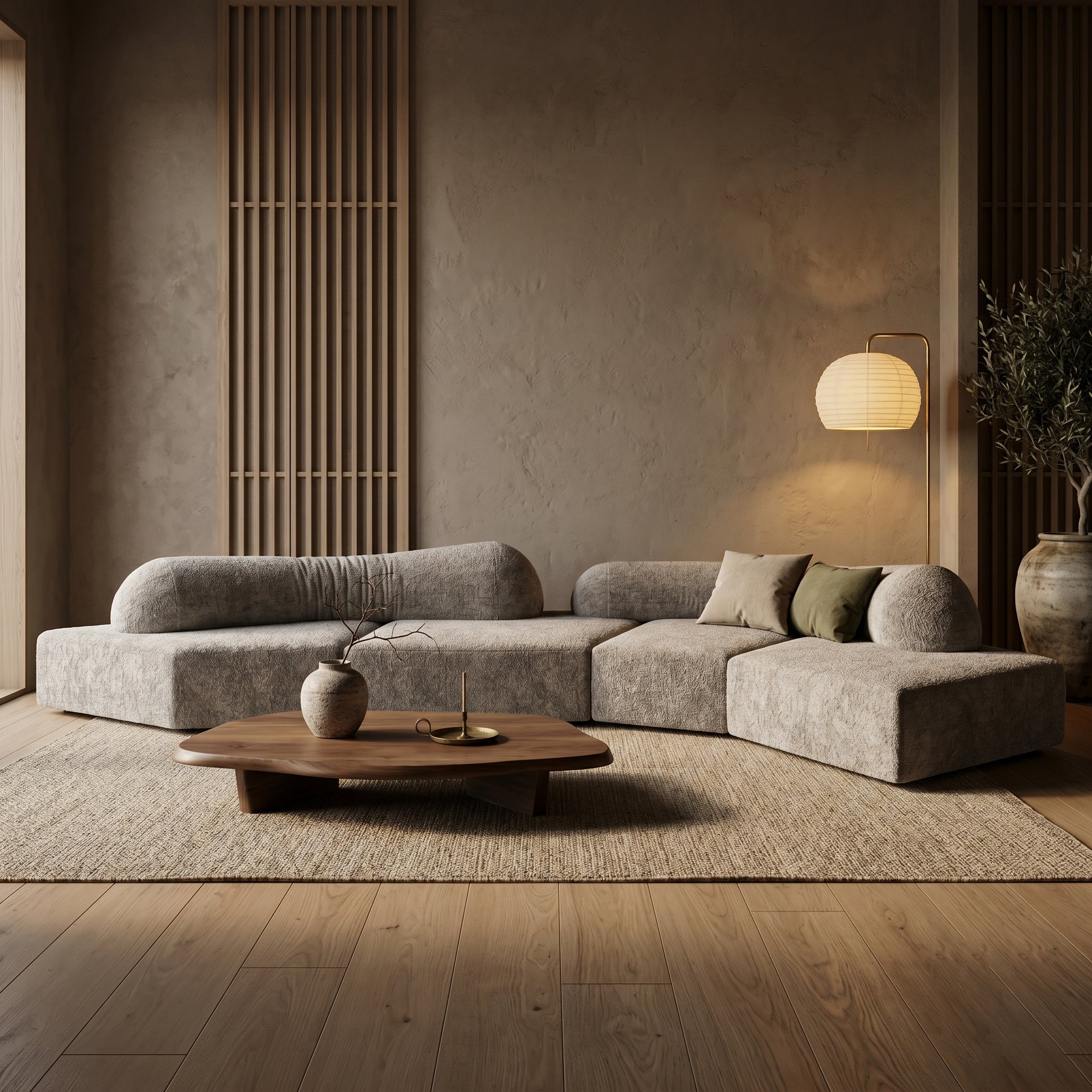 170" Curved Modular L-Shaped Chenille Sectional Sofa with Removable Backrest - View 10
