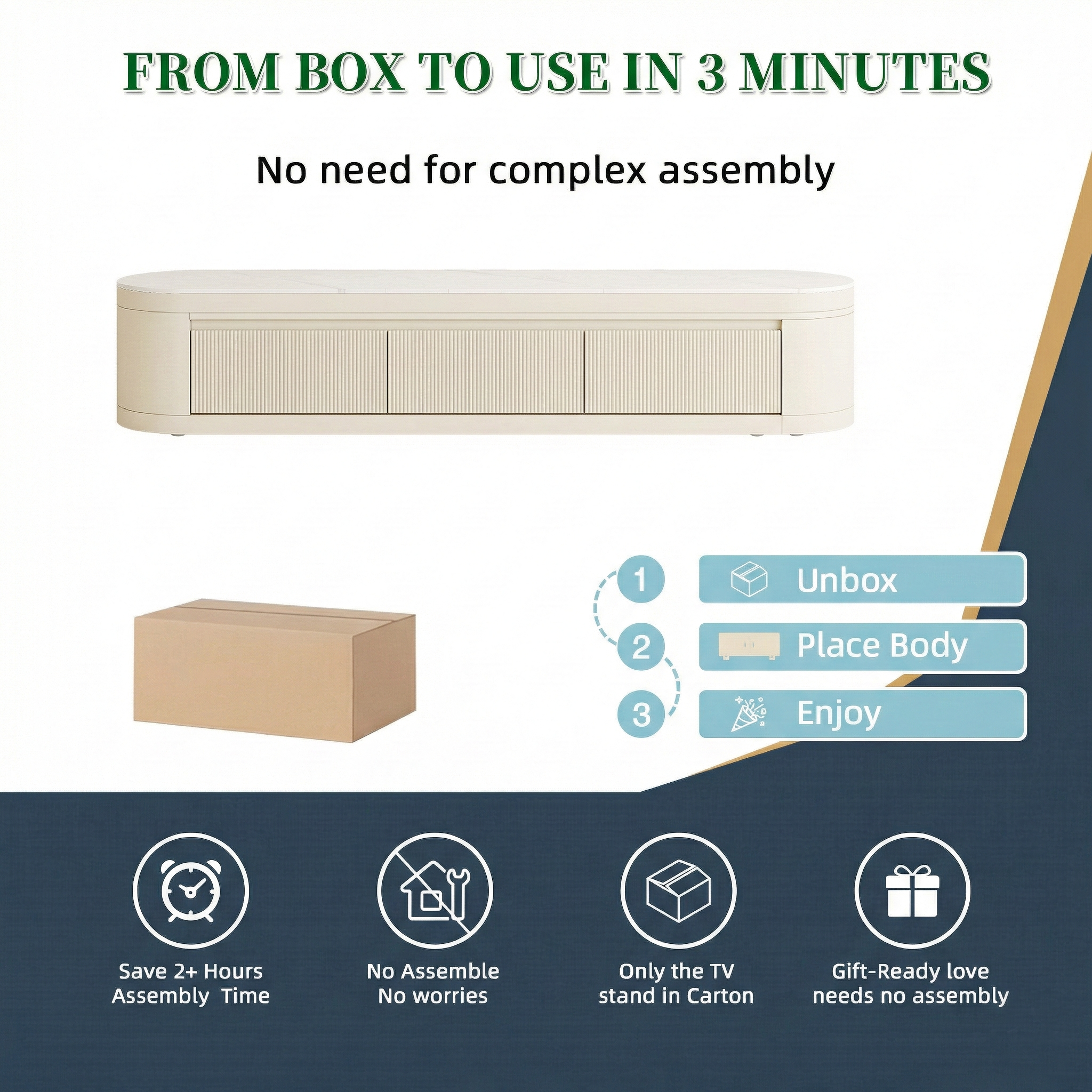 Extendable TV Stand with Storage Drawers