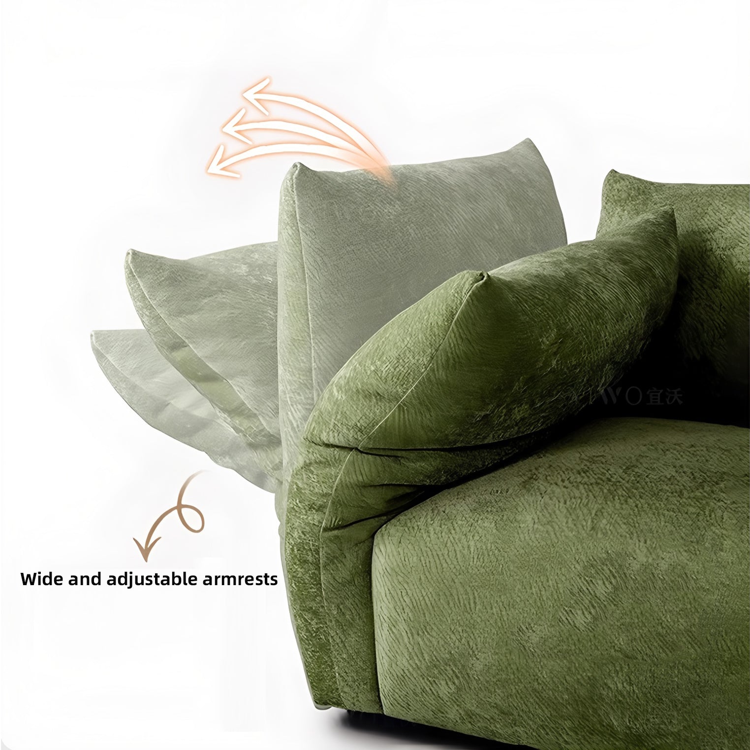 Italian-Style Petal Curved Sofa with Adjustable Backrest