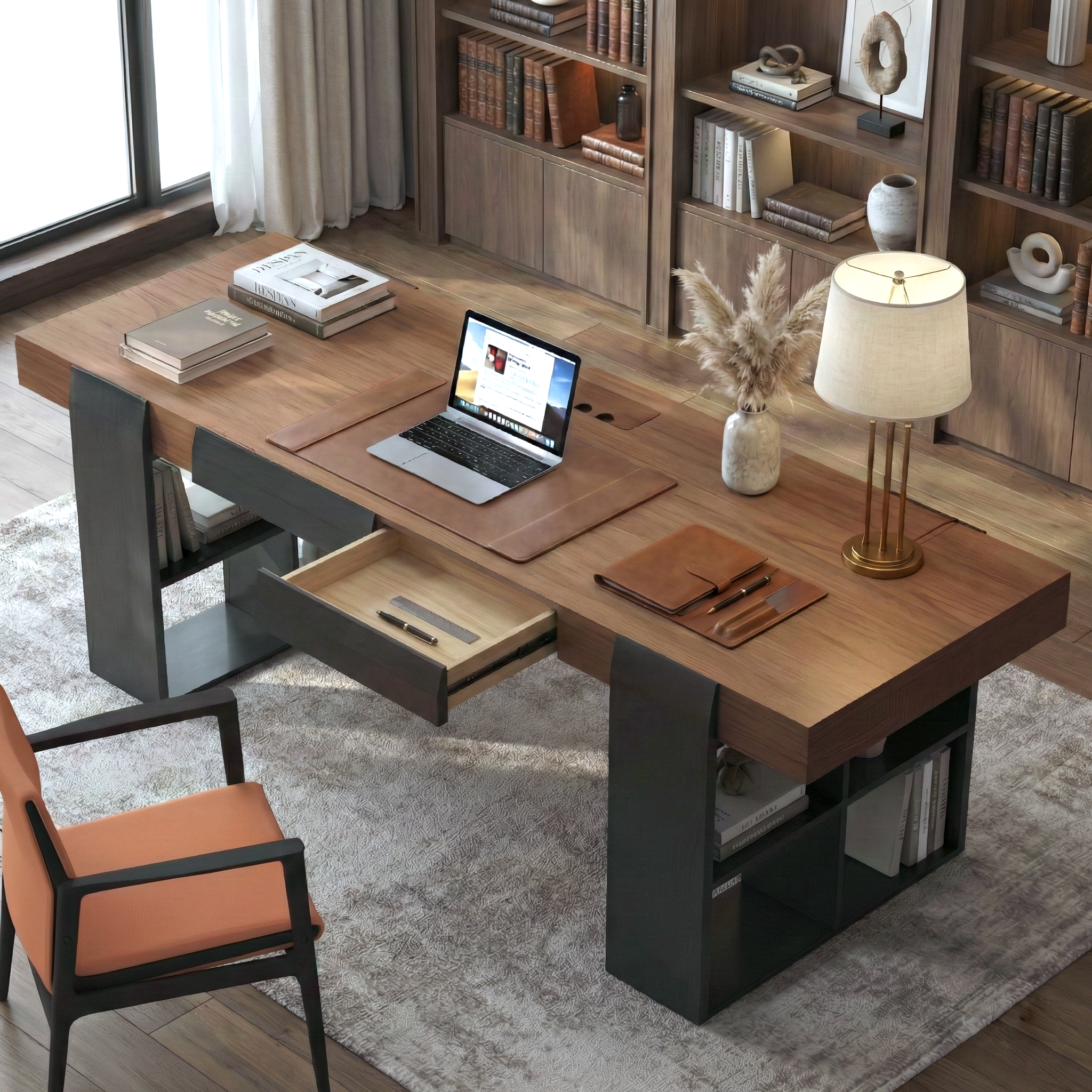 Modern Walnut Writing Desk