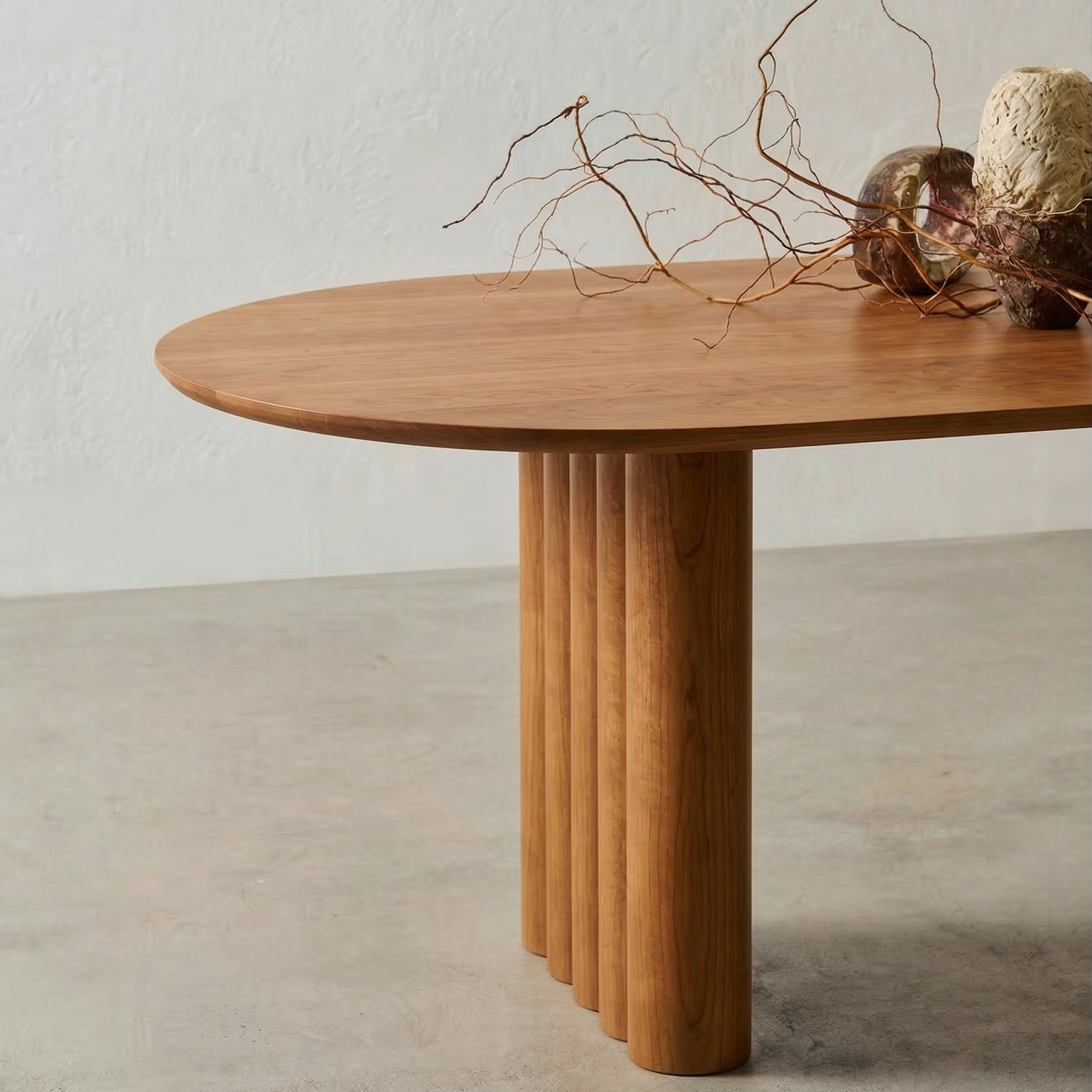 Oval Solid Wood Dining Table, Seats 8-10
