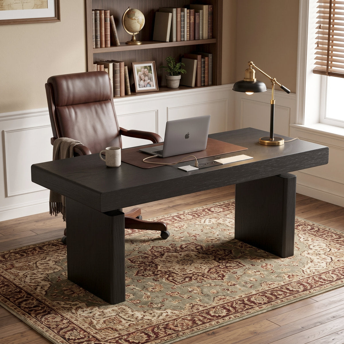 70.9" Electric Height-Adjustable Executive Desk with 4 Push-to-Open Drawers and Built-In Power Outlet - View 13