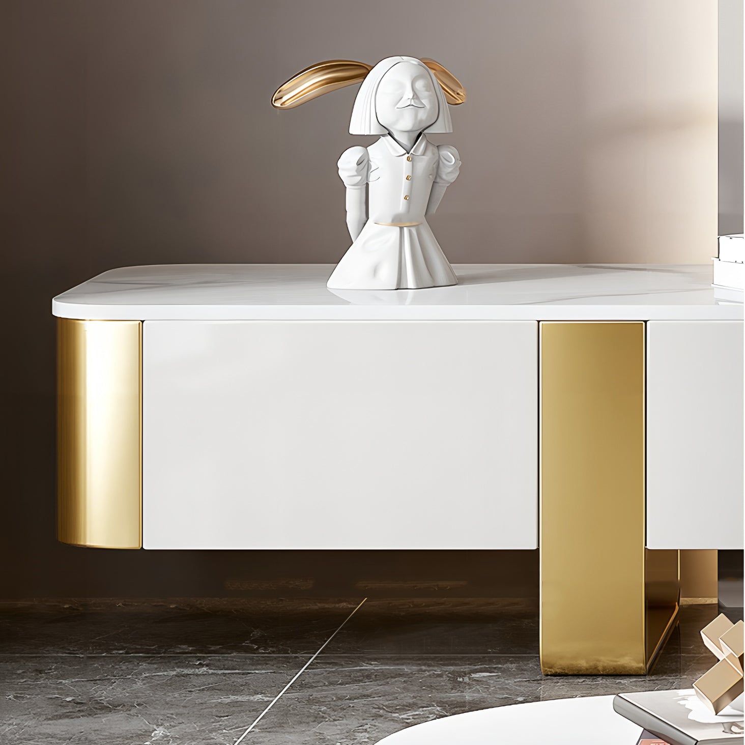 78.74" Modern TV Stand with Gold Legs