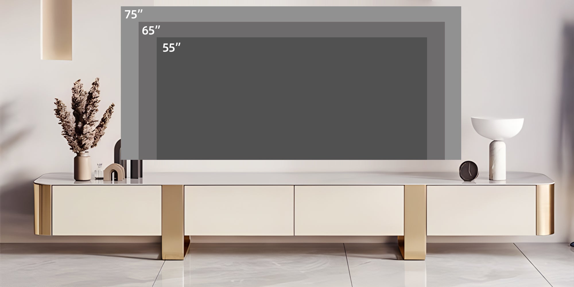 78.74" Modern TV Stand with Gold Legs