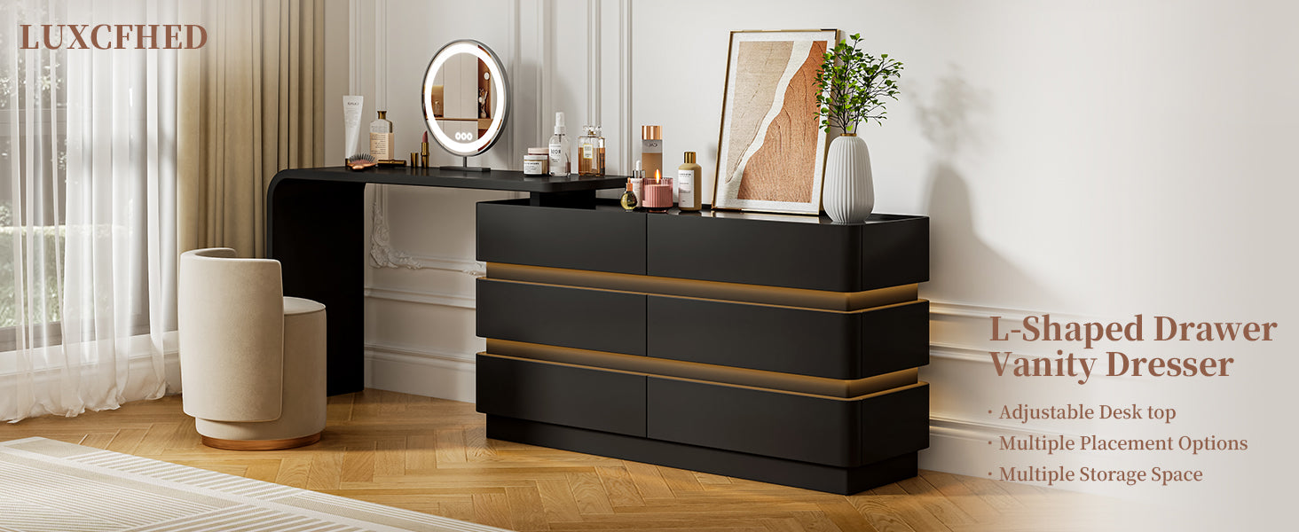 Modern Black Dressing Table