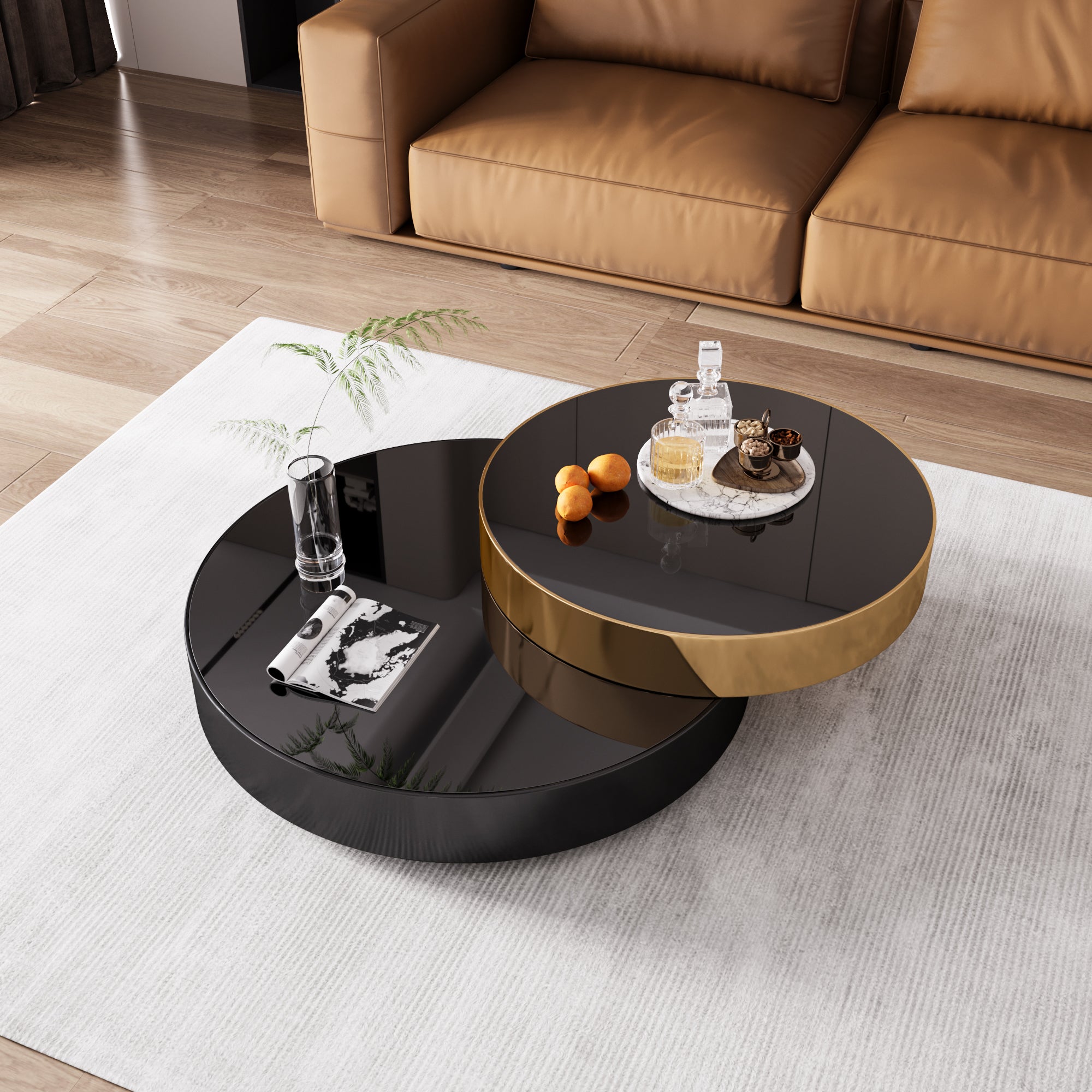 Glass Top Single Coffee Table with Stainless Steel Base