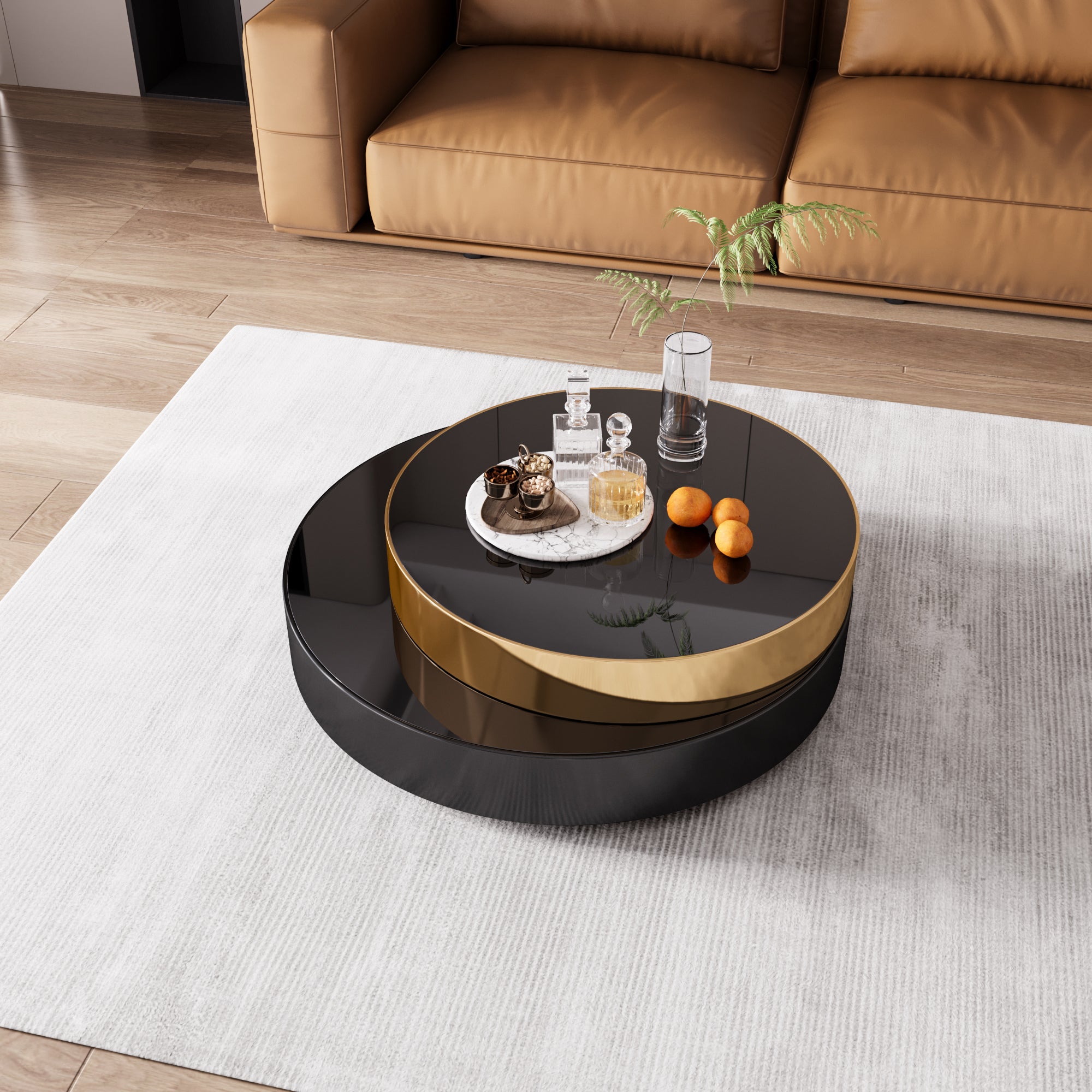 Glass Top Single Coffee Table with Stainless Steel Base