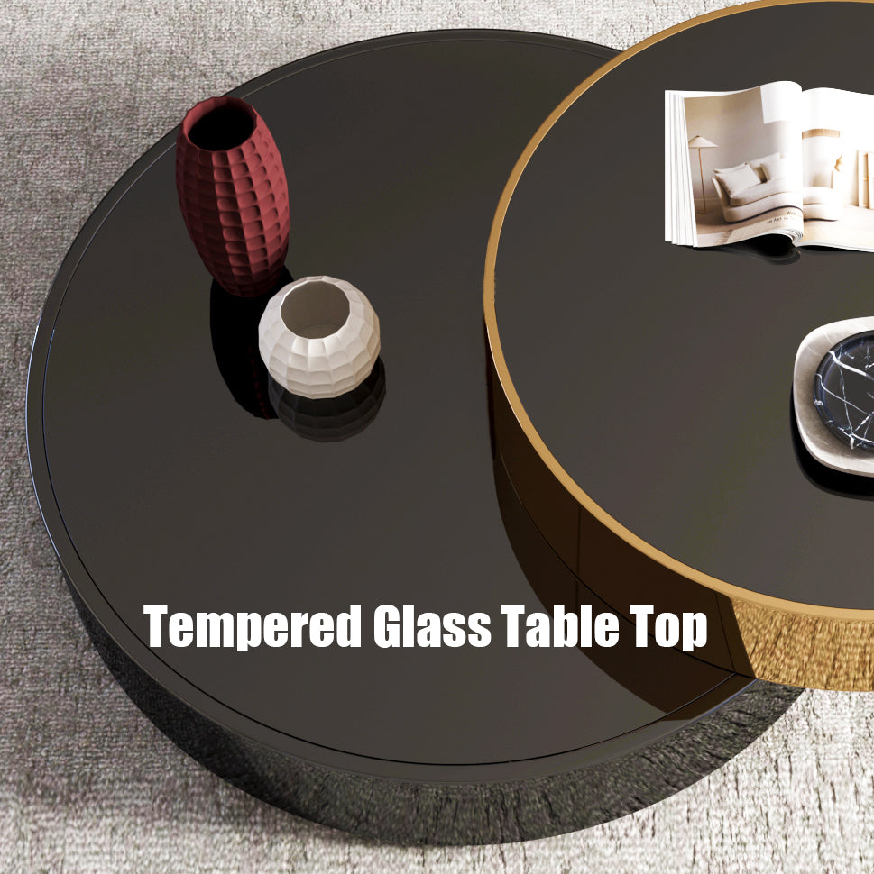 Glass Top Single Coffee Table with Stainless Steel Base