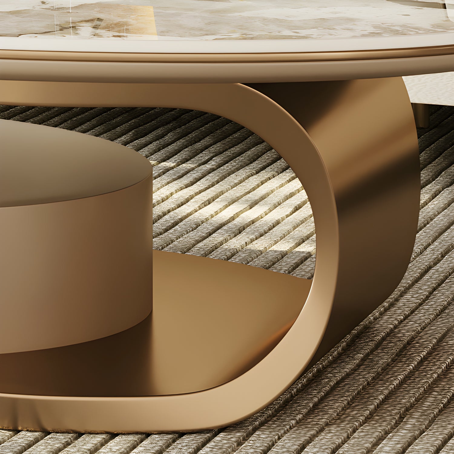 Modern Oval Coffee Table with Drawer