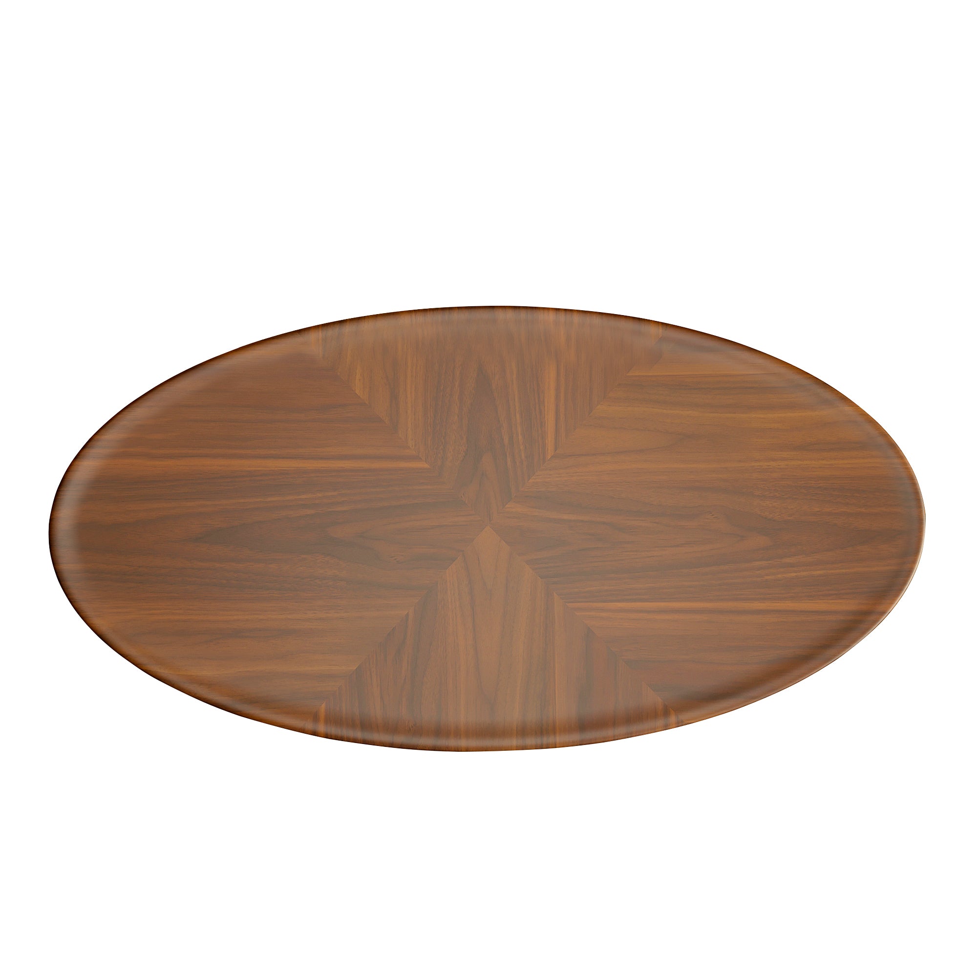 Modern Oval Coffee Table with Wood-Grain Finish and Gold Accents - View 10