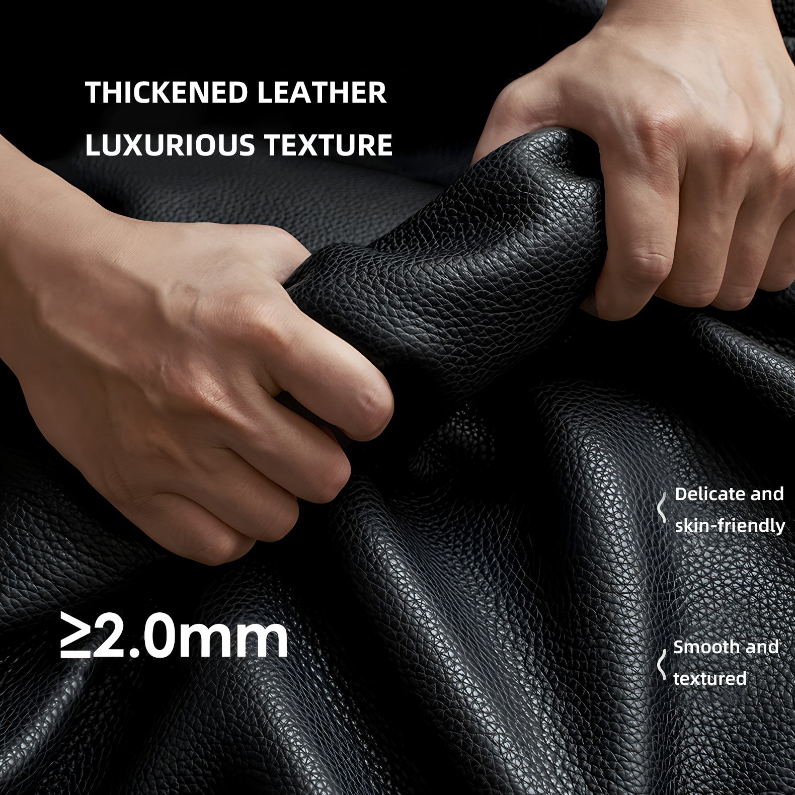 Black Genuine Leather Modular Sofa for Living Room