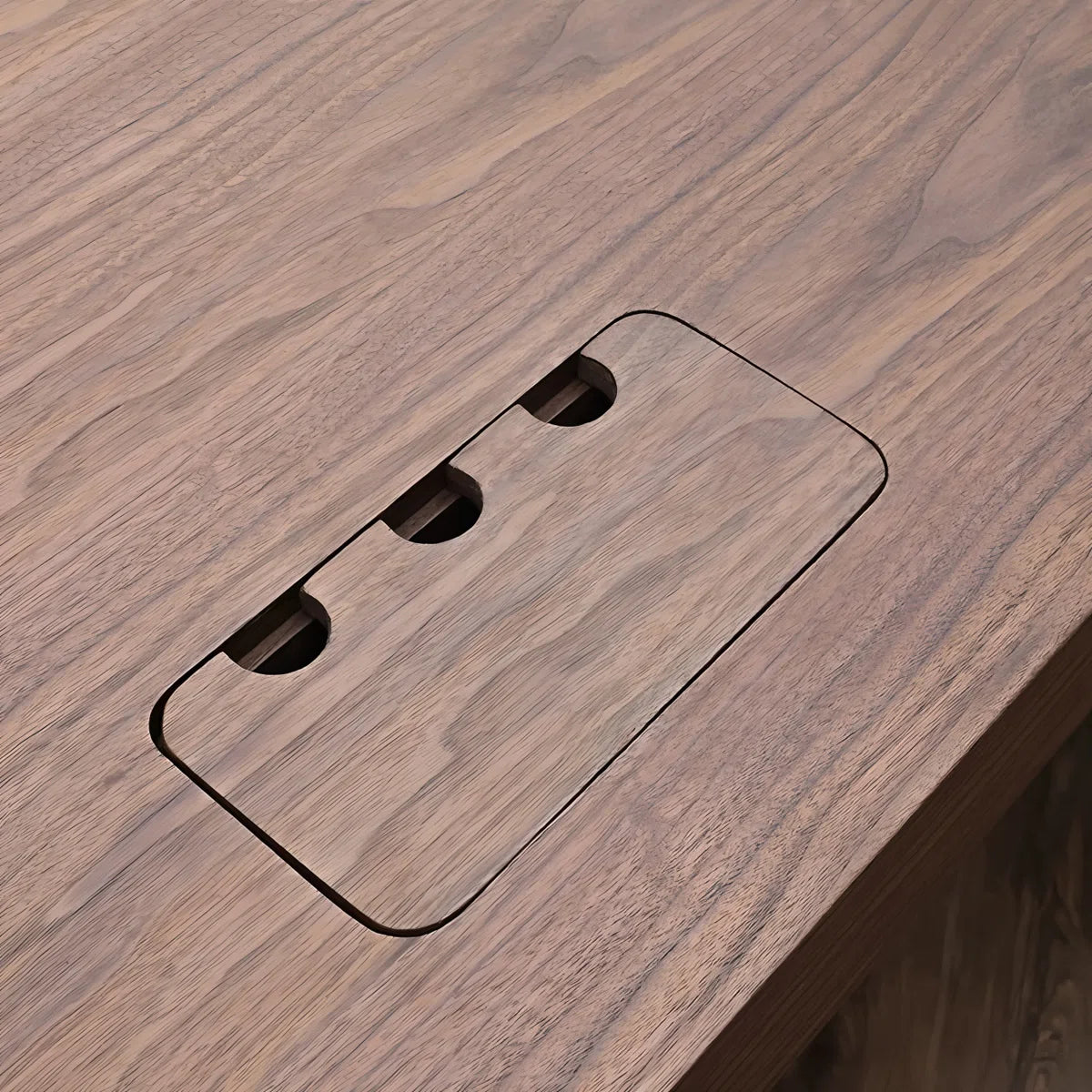 71" Modern Walnut Executive Desk with Integrated Storage Shelves & Concealed Drawers,Computer Office Table with Cable Management