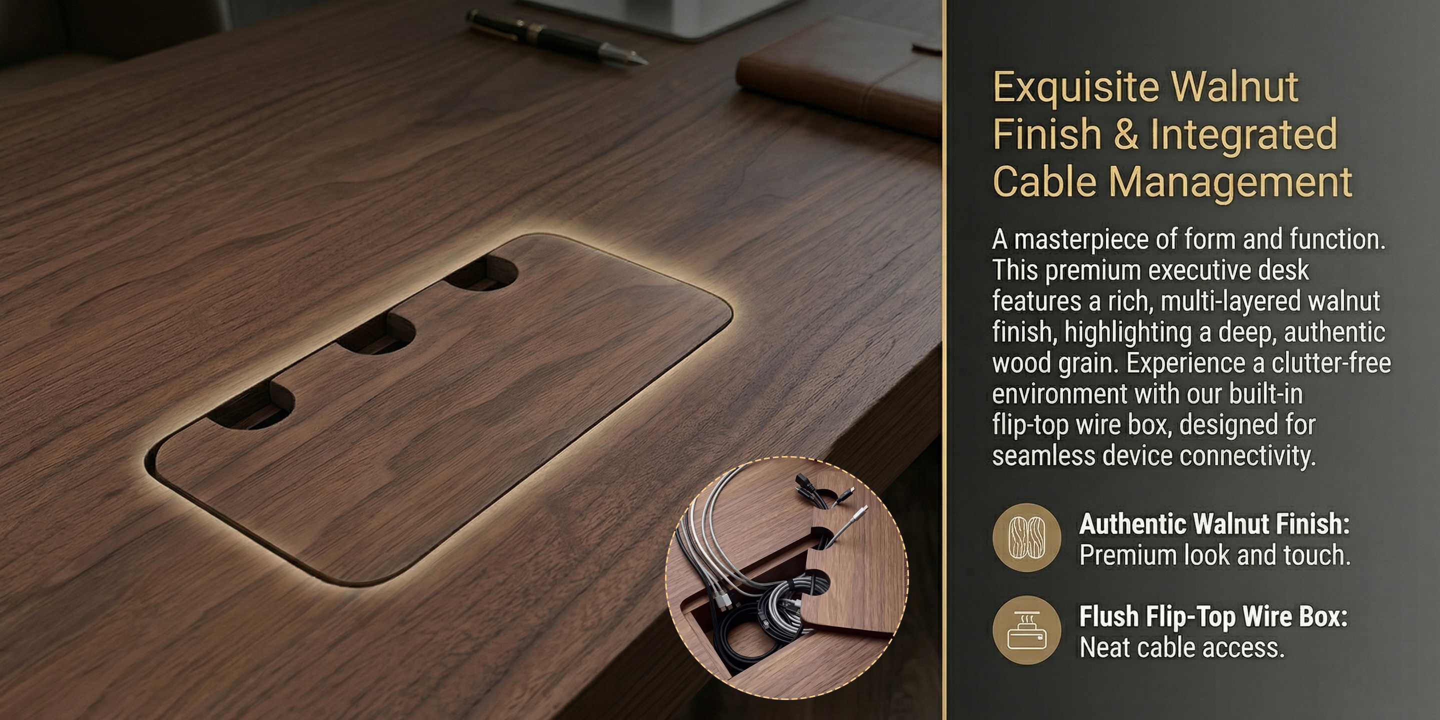 Modern Walnut Writing Desk