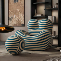 Cloud-Shaped Accent Chair with Ottoman