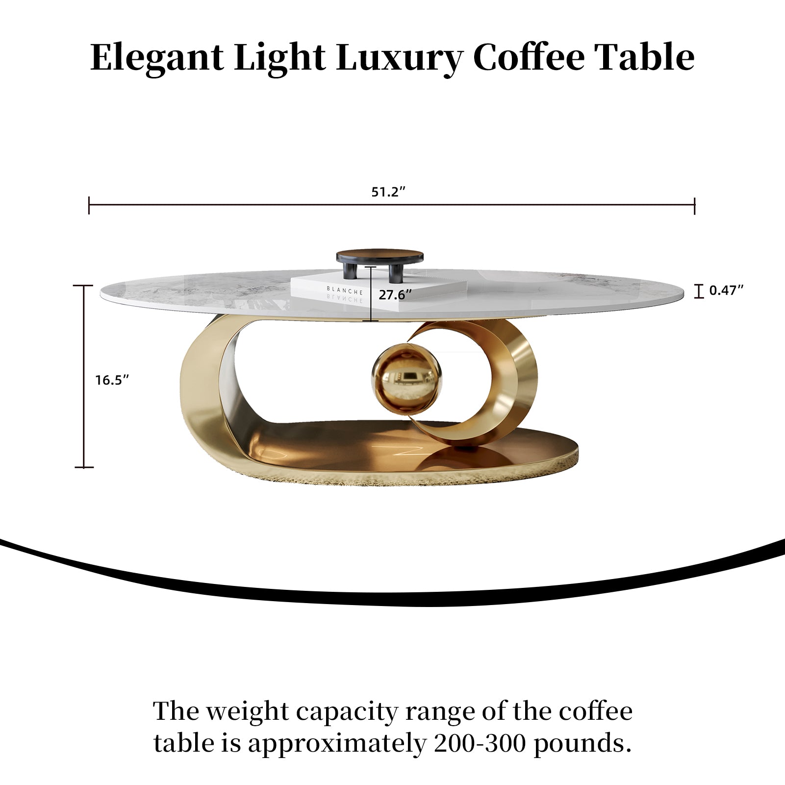 Modern Oval Coffee Table with Sintered Stone Top and Sculptural Stainless Steel Base - View 13