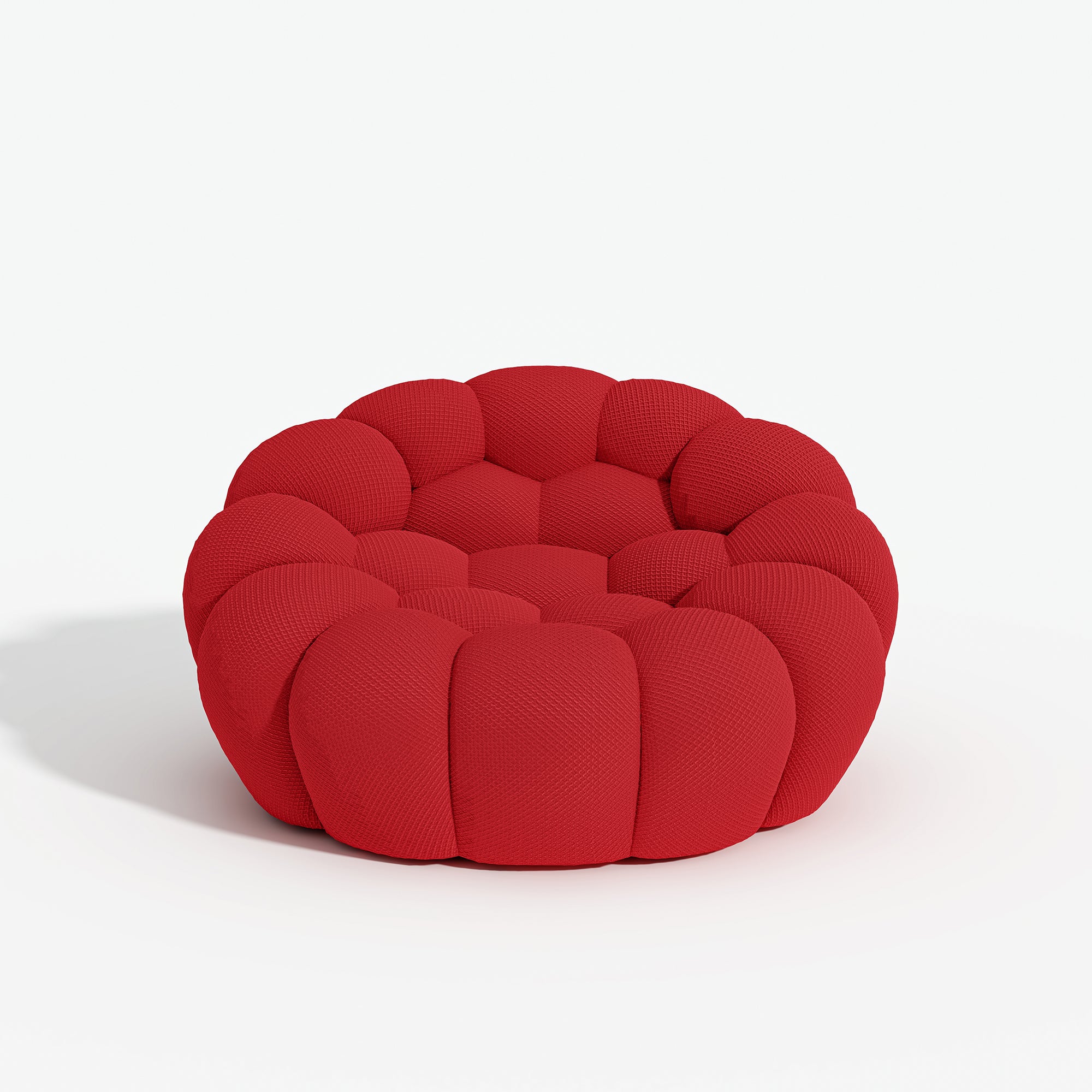 Modern Bubble Accent Sofa Chair in Red Breathable Honeycomb Fabric - View 4
