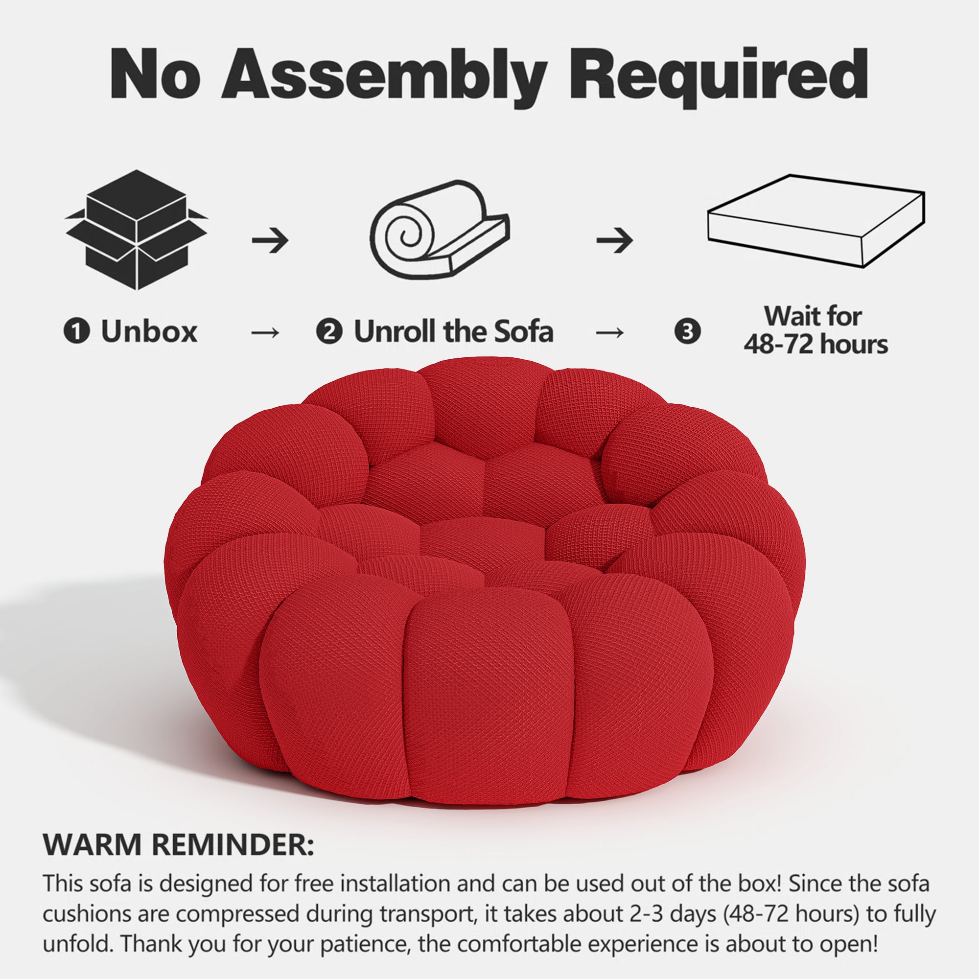 Modern Bubble Accent Sofa Chair in Red Breathable Honeycomb Fabric - View 5