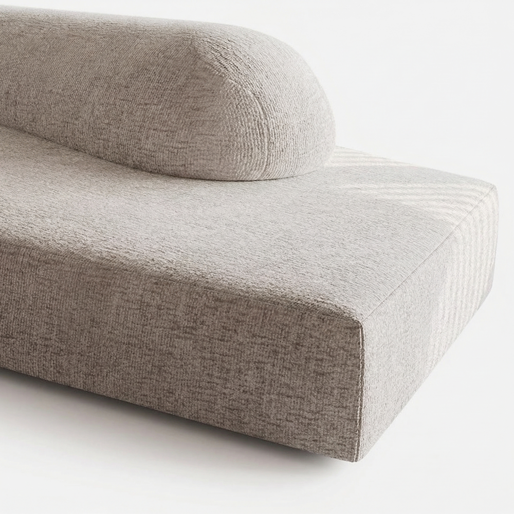 170" Curved Modular L-Shaped Chenille Sectional Sofa with Removable Backrest - View 4