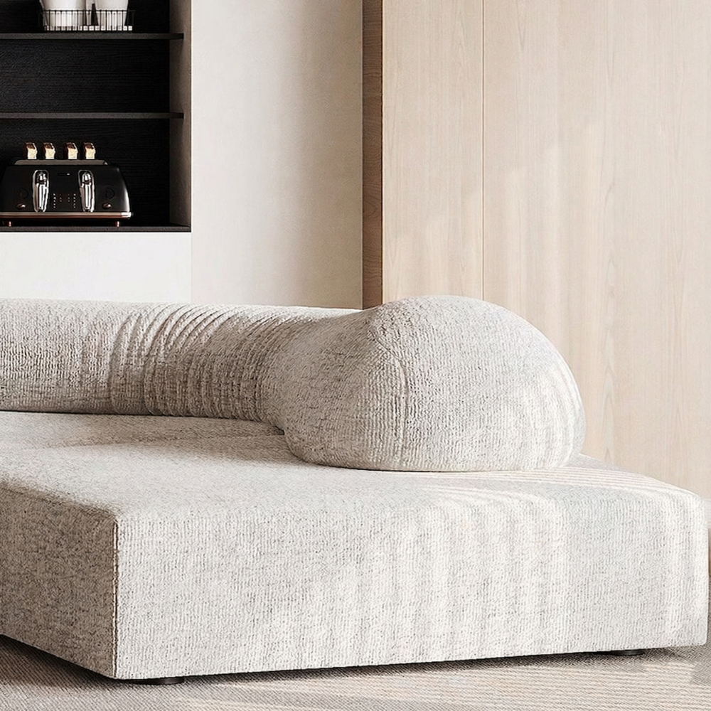 170" Curved Modular L-Shaped Chenille Sectional Sofa with Removable Backrest - View 7