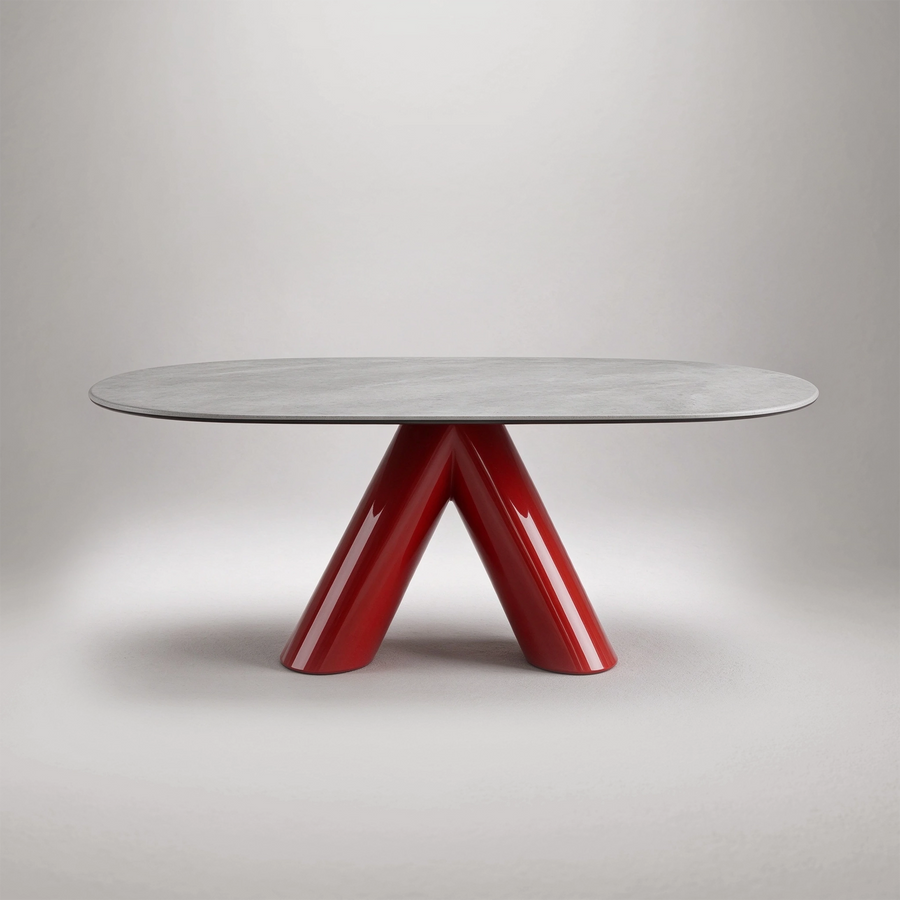 70.47'' Modern Style Marble Oval Dining Table, with stainless steel base, capable of seating 4 to 6 people