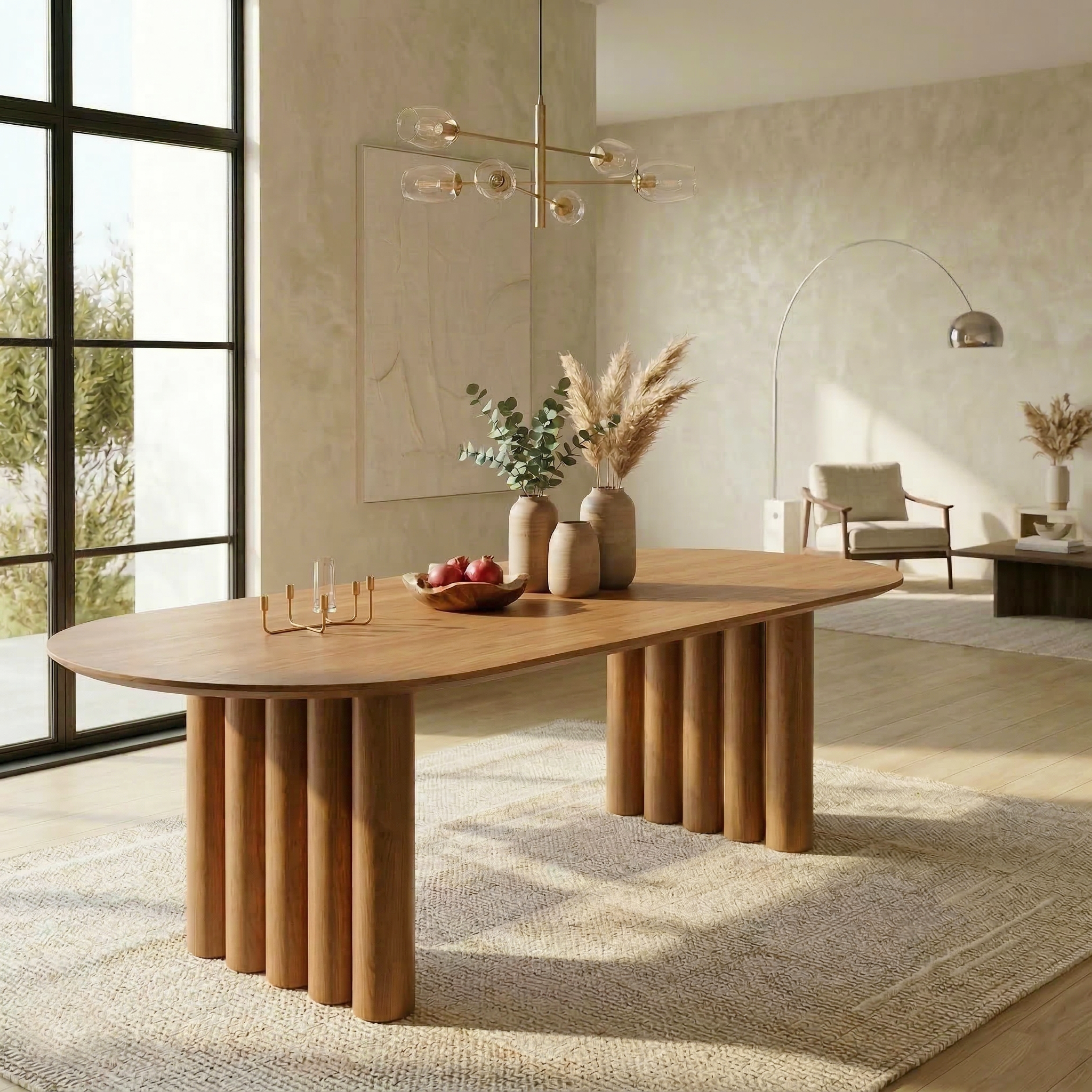 Close room view of DT-004 oval dining table